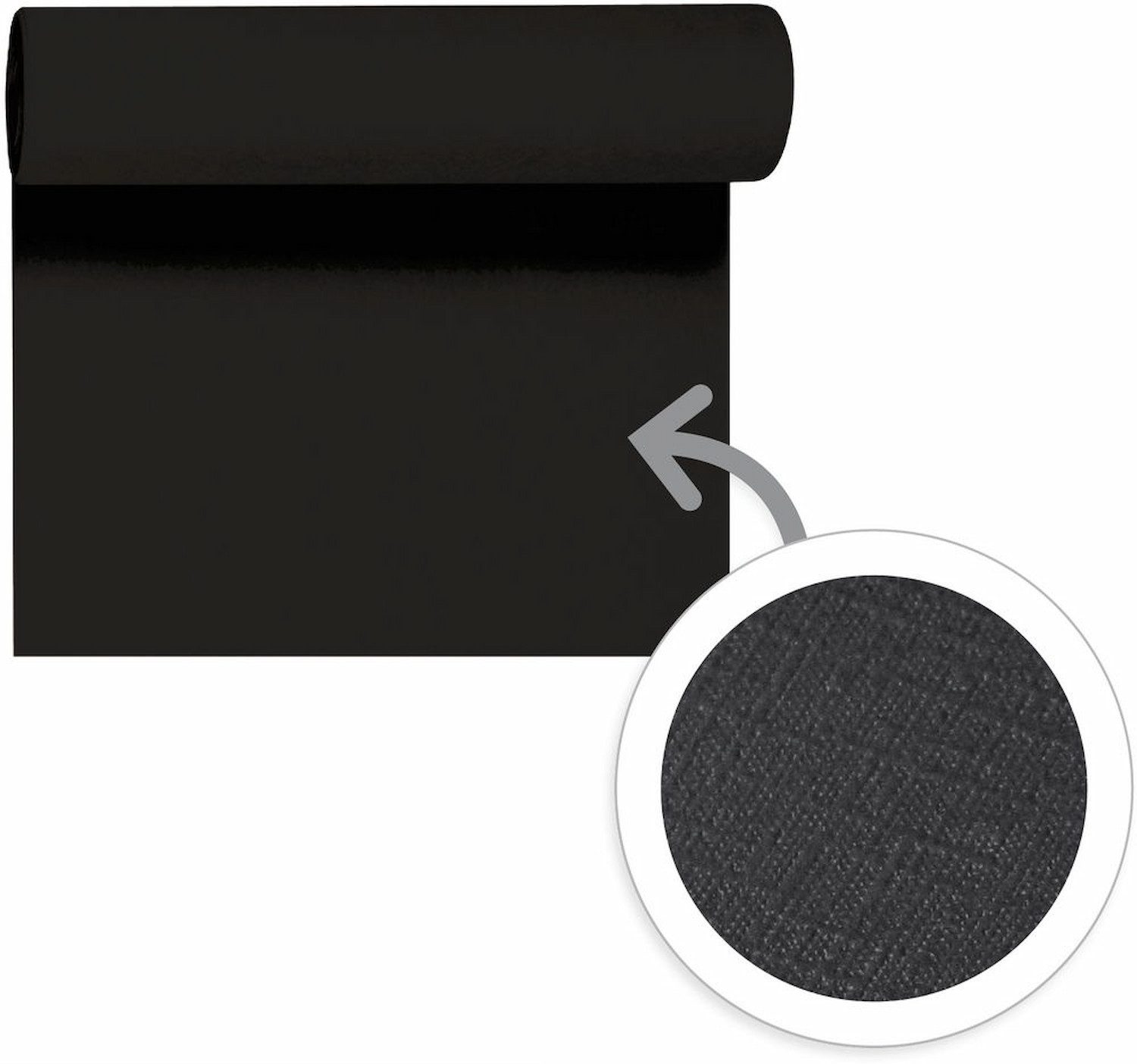 Duni Tischläufer 1 Evolin® Tete-á-Tete, schwarz, 0,41 m x 24m, 166856