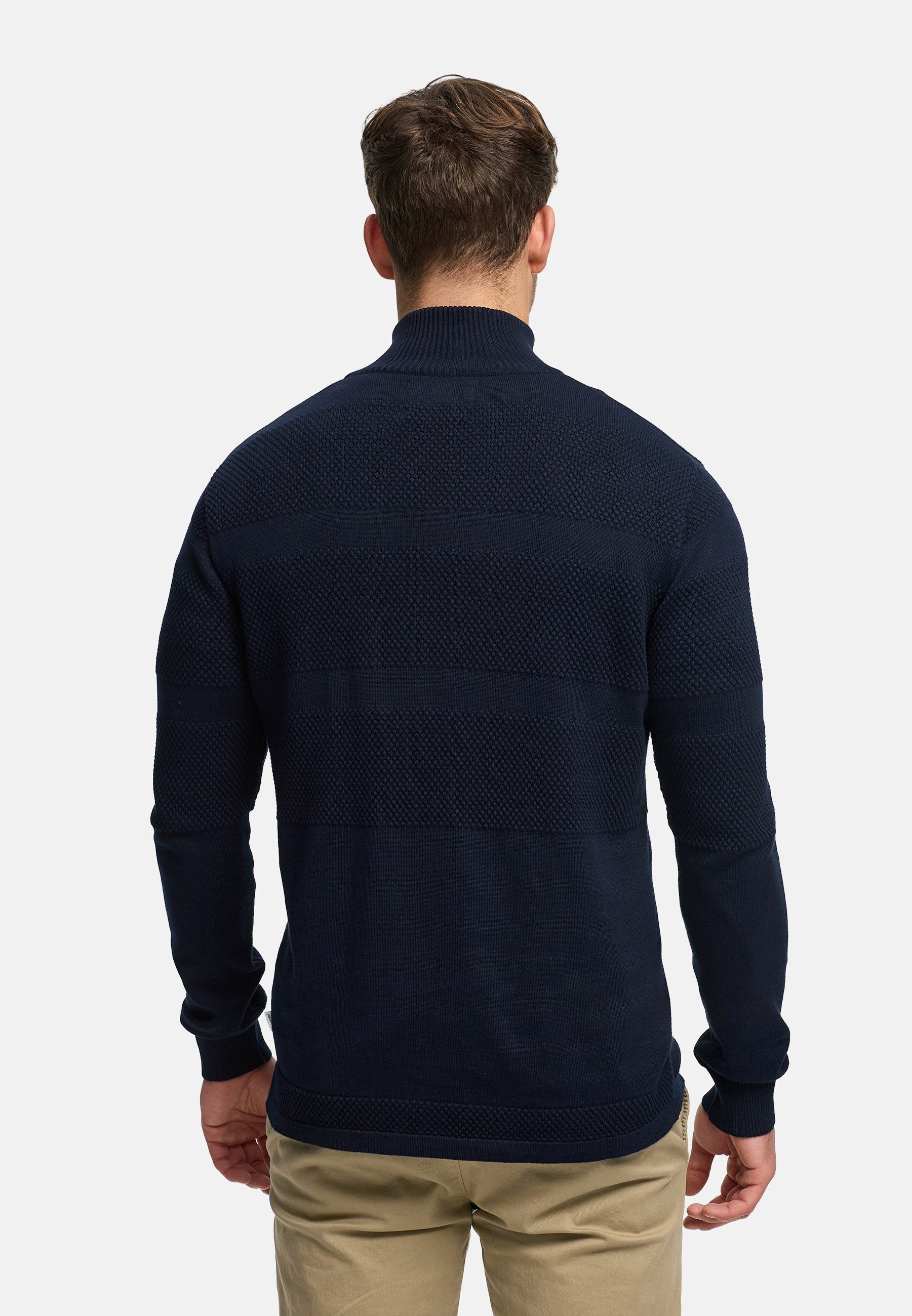 Kronstadt Strickpullover Herren KSHannes Half-Zip Pullover Herrenpullover aus hochwertigem Jaquard-Feinstrick