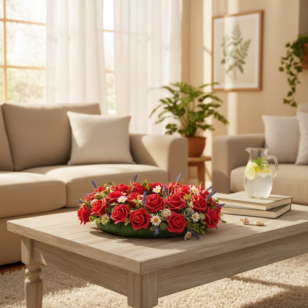 Kunstblume Kunstblume Rose mit filigranem Stiel für Dekorationen und, 100 Stück, Florists Products, Höhe 10 cm