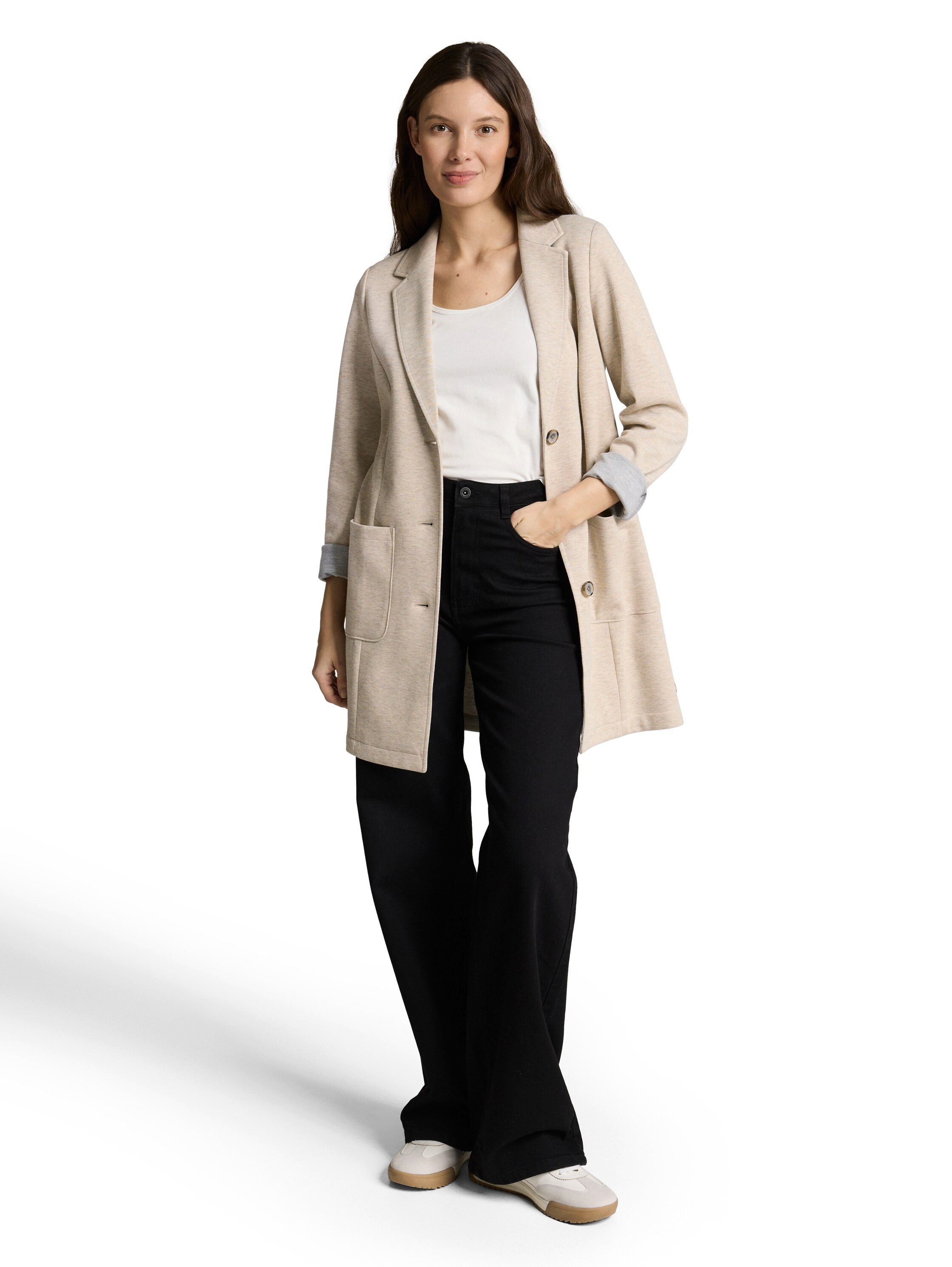 TOM TAILOR Steppmantel Slim Fit Mantel mit aufgesetzten Taschen