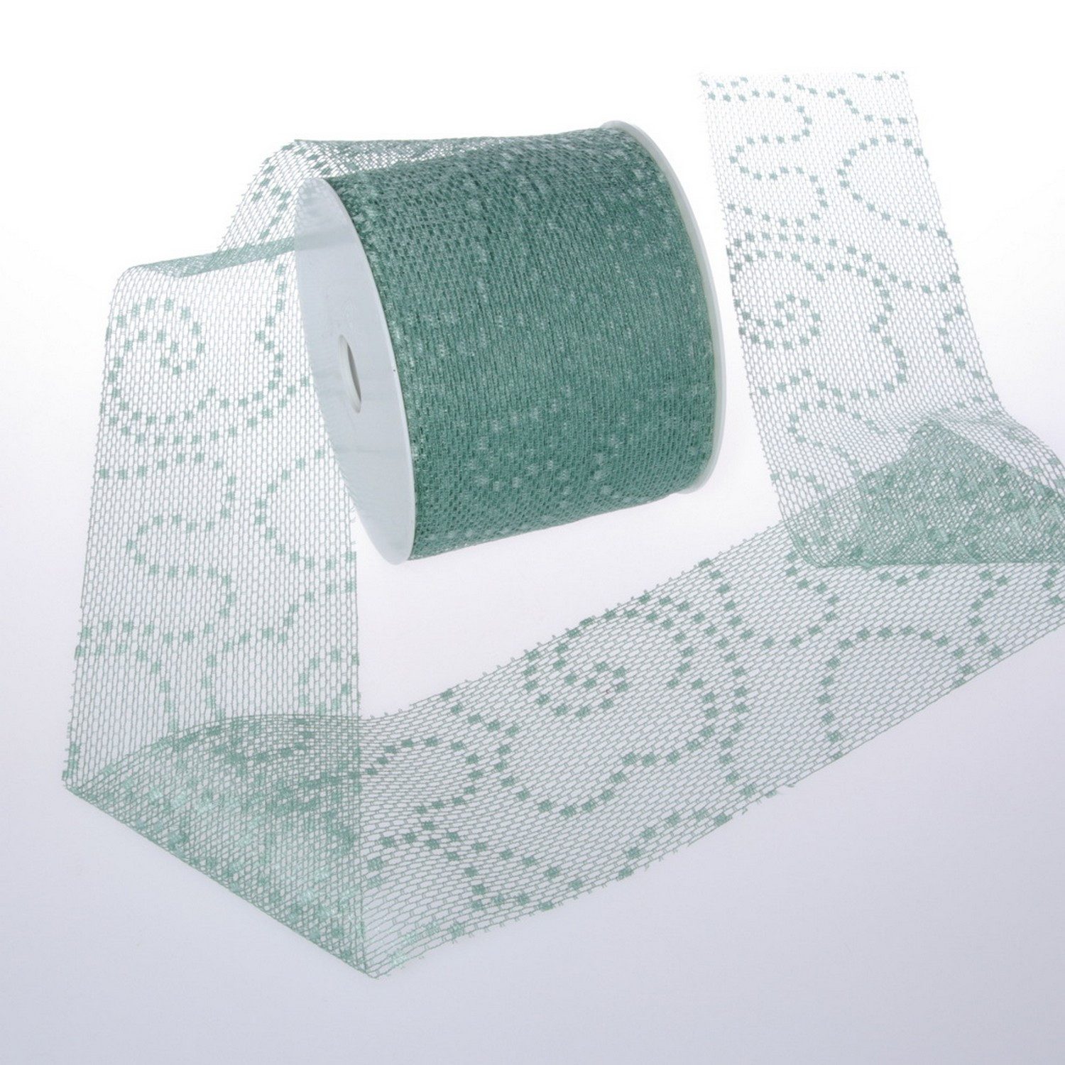 Deko AS Вузькі скатертини Sizolace Вузькі скатертини patinagrün Spitze Vintage Flock Tischband romant (1-tlg, 1 Rolle Вузькі скатертини), Strapazierfähig