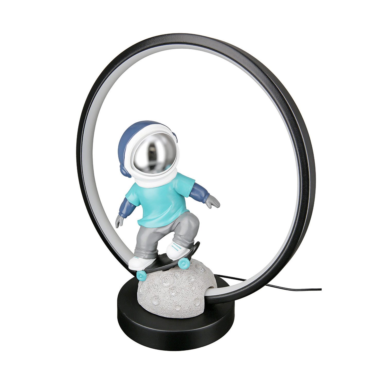 GILDE Tischleuchte APOLLO Leuchte (LED) - grau, blau, schwarz - Kunstharz - Höhe 33cm, Tischlampe - Schreibtischlampe - Nachttischlampe