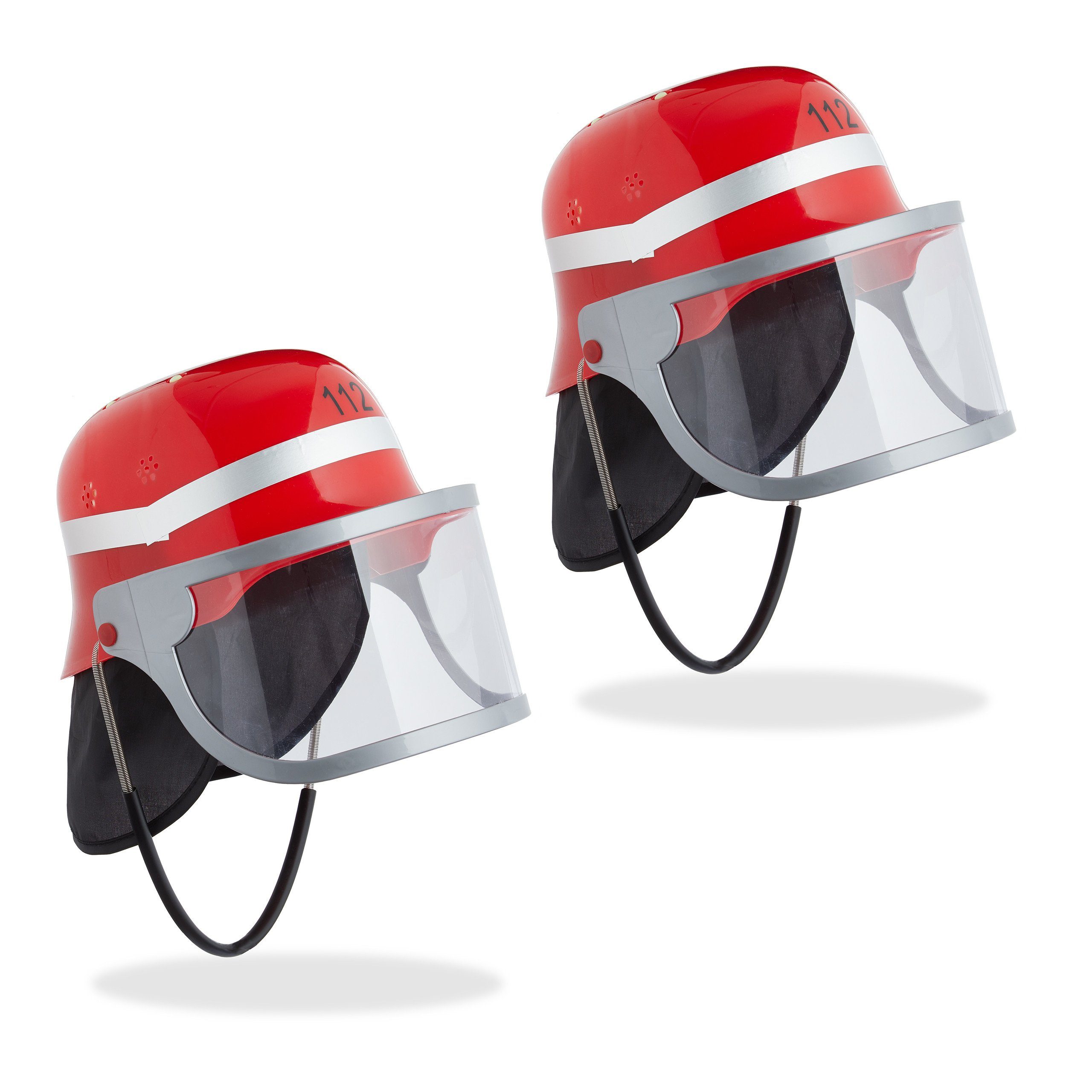 Feuerwehrhelm 2 x Feuerwehrhelm Kinder rot