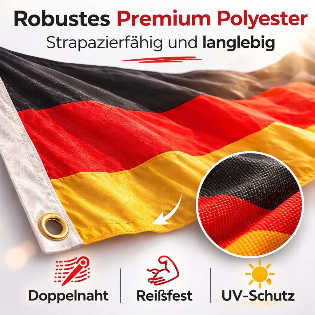 Dekotalent® Fahne Deutschland Flagge - WM 2026 Fahne - Fanartikel Fahne