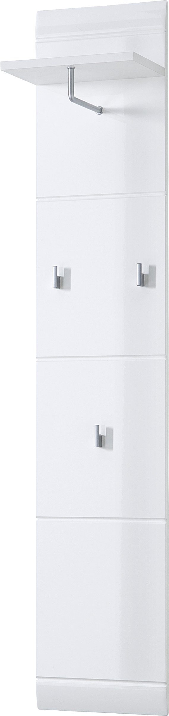 GERMANIA Garderobenpaneel aus MDF foliert, Kanten tiefgezogen in weiss (BxHxT: 30x152x23 cm)