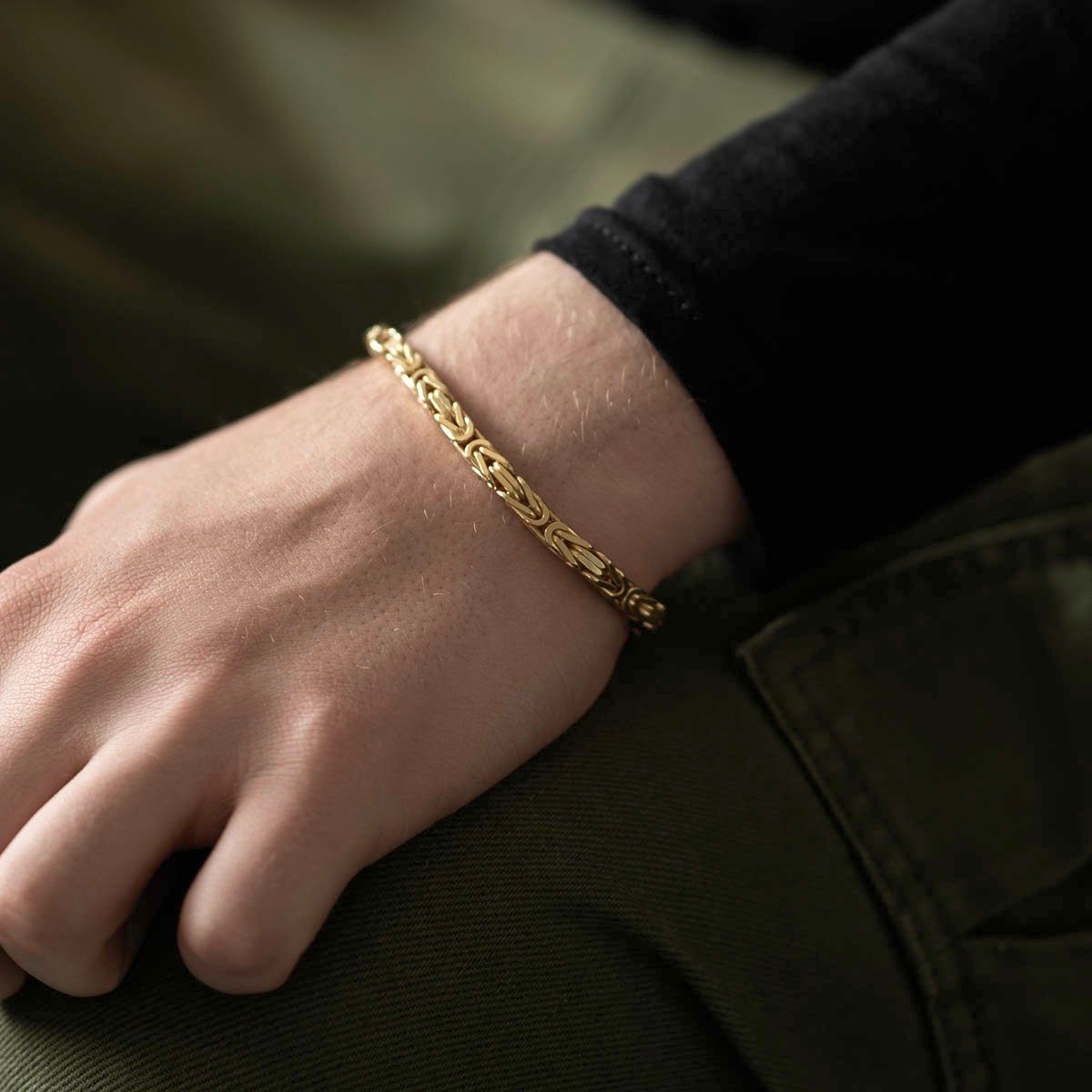 Materia Königsarmband Herren Gold massiv 5mm 19-24cm SA-145, Sterlingsilber günstig online kaufen