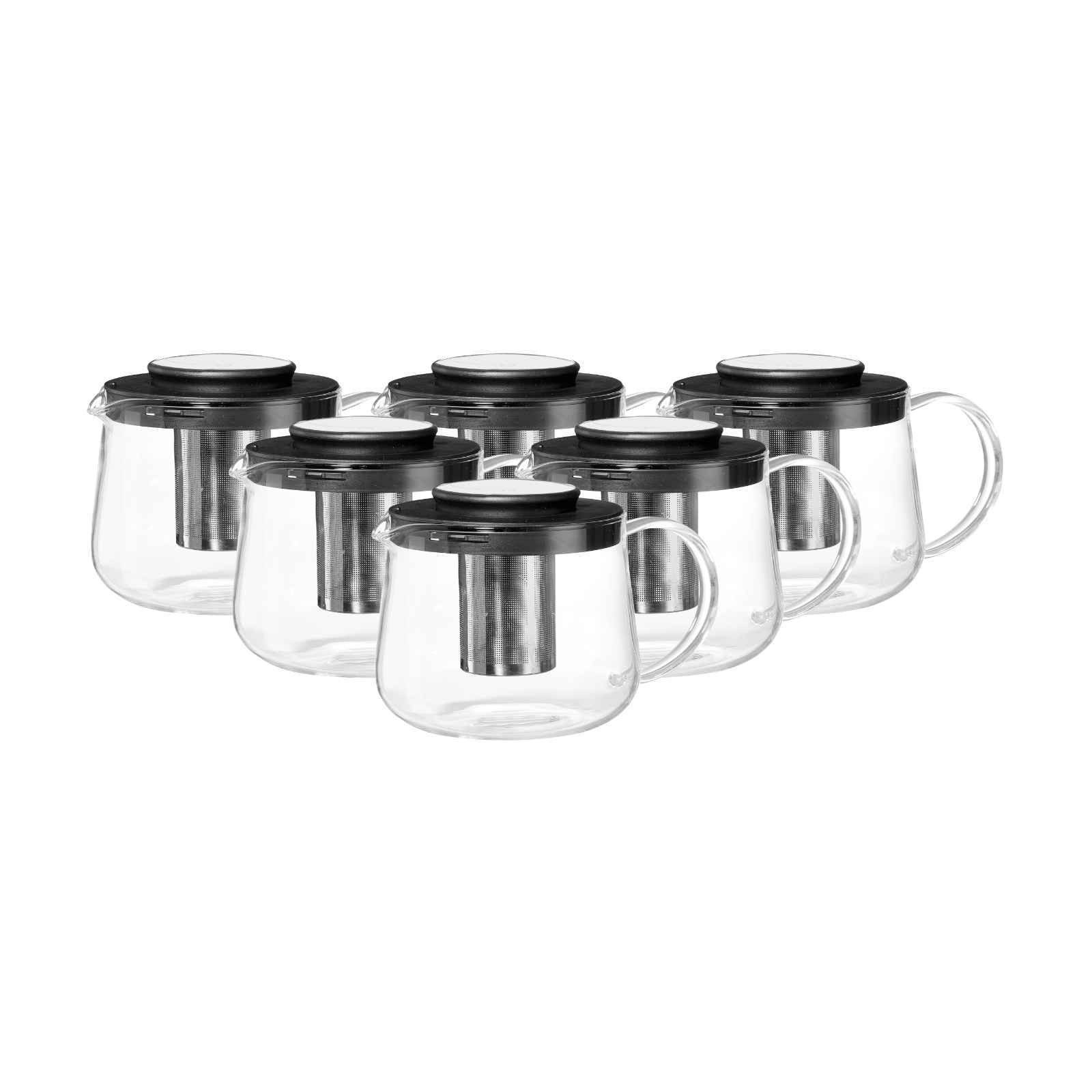Ritzenhoff & Breker Teekanne Yucca Teekannen mit Sieb 1,5 l 6er Set, 1500 l, (6x Kanne, 6-St)