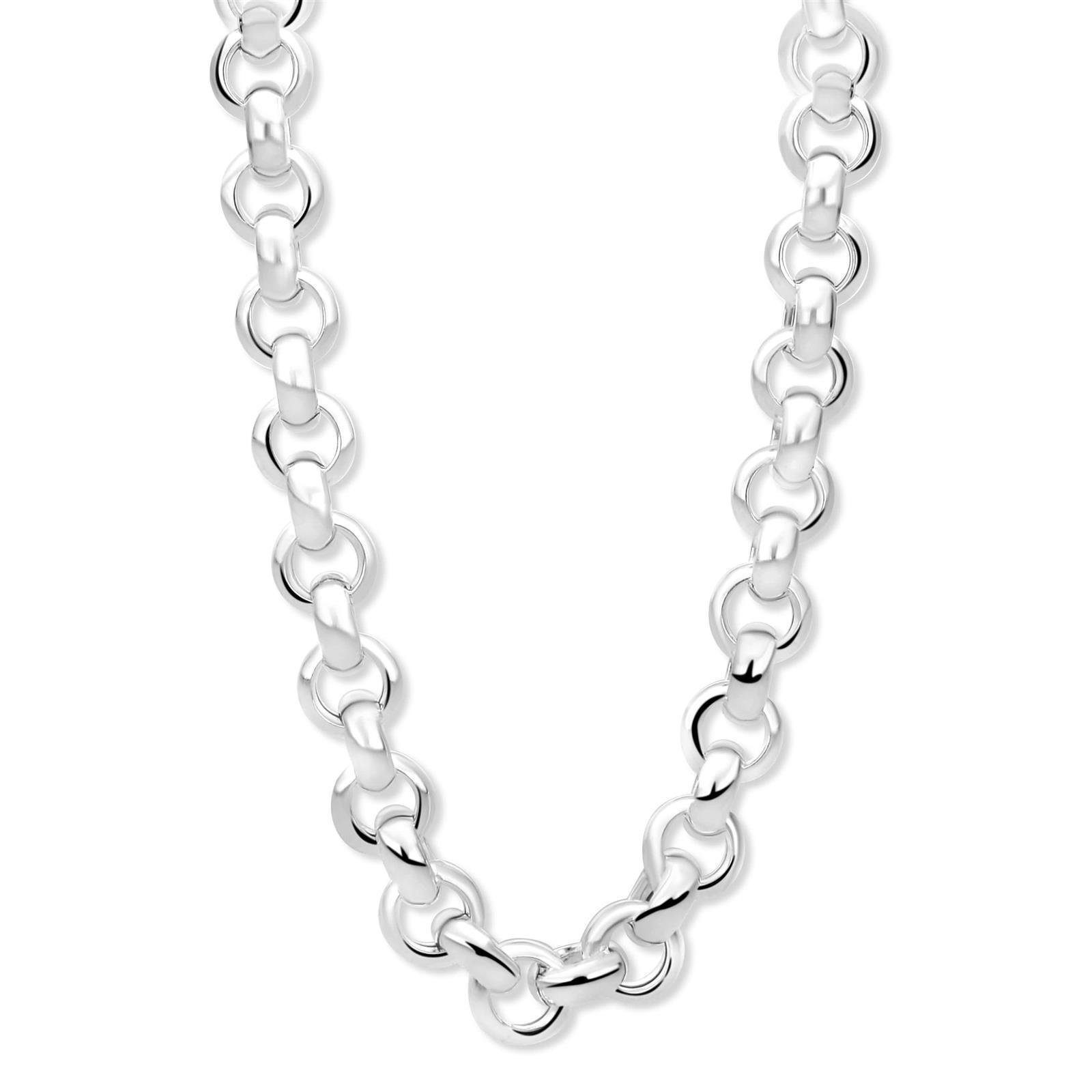Tony Fein Silberkette Erbskette 11mm Rund 925 Silber Poliert, Made in Italy für Damen und Herren