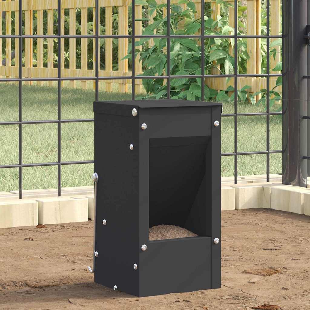 vidaXL Futterspender Kaninchenfütterer Schwarz 12,5 x 12,5 x 25 cm