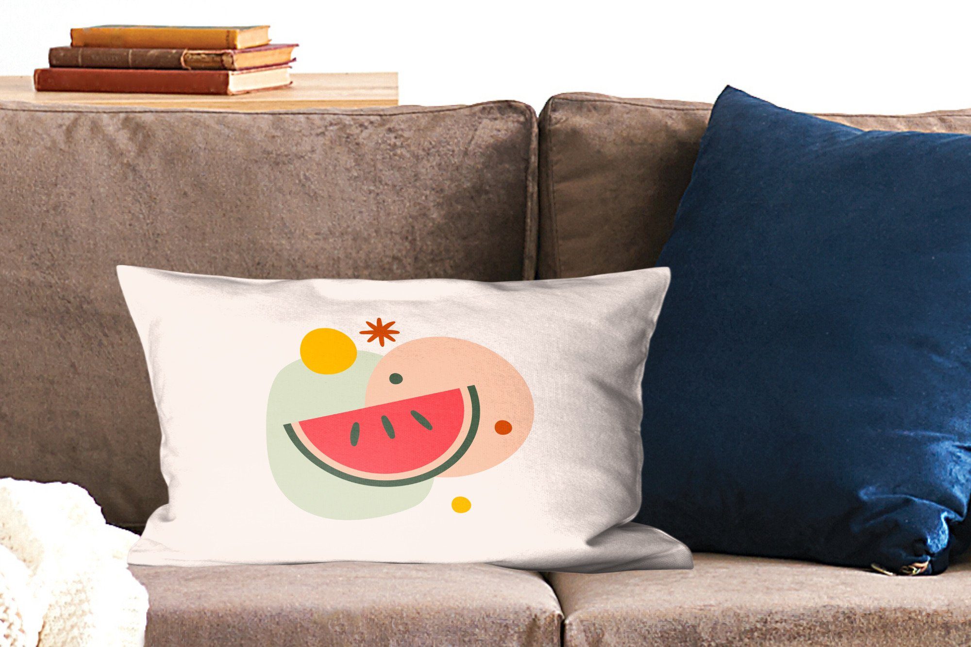 MuchoWow Dekokissen Wassermelone Schlafzimmer - - Zierkissen, mit Pastell, Füllung, Obst Dekoration, Wohzimmer Dekokissen