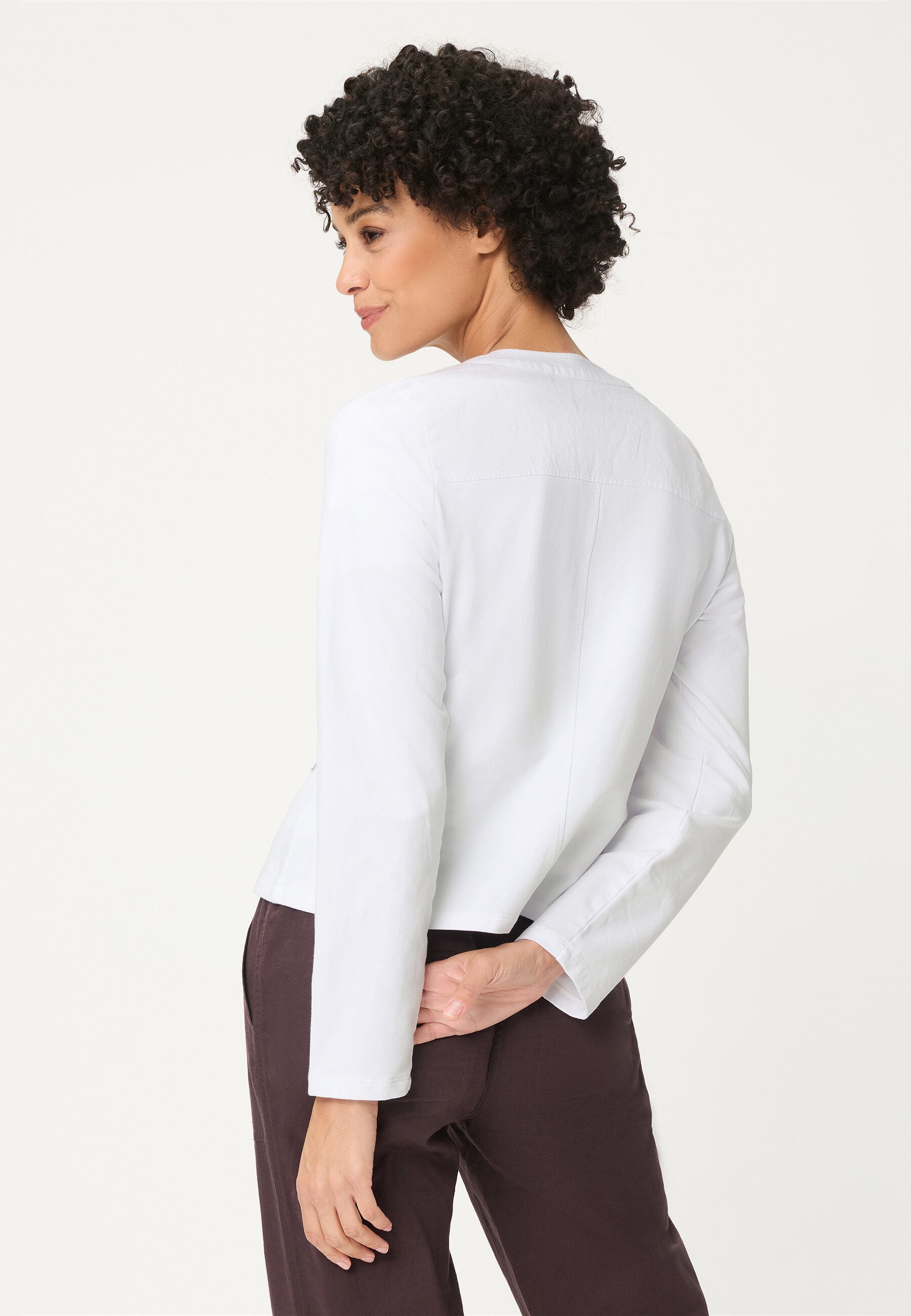 Olsen Sweatjacke Jerseyjacke im Material-Mix