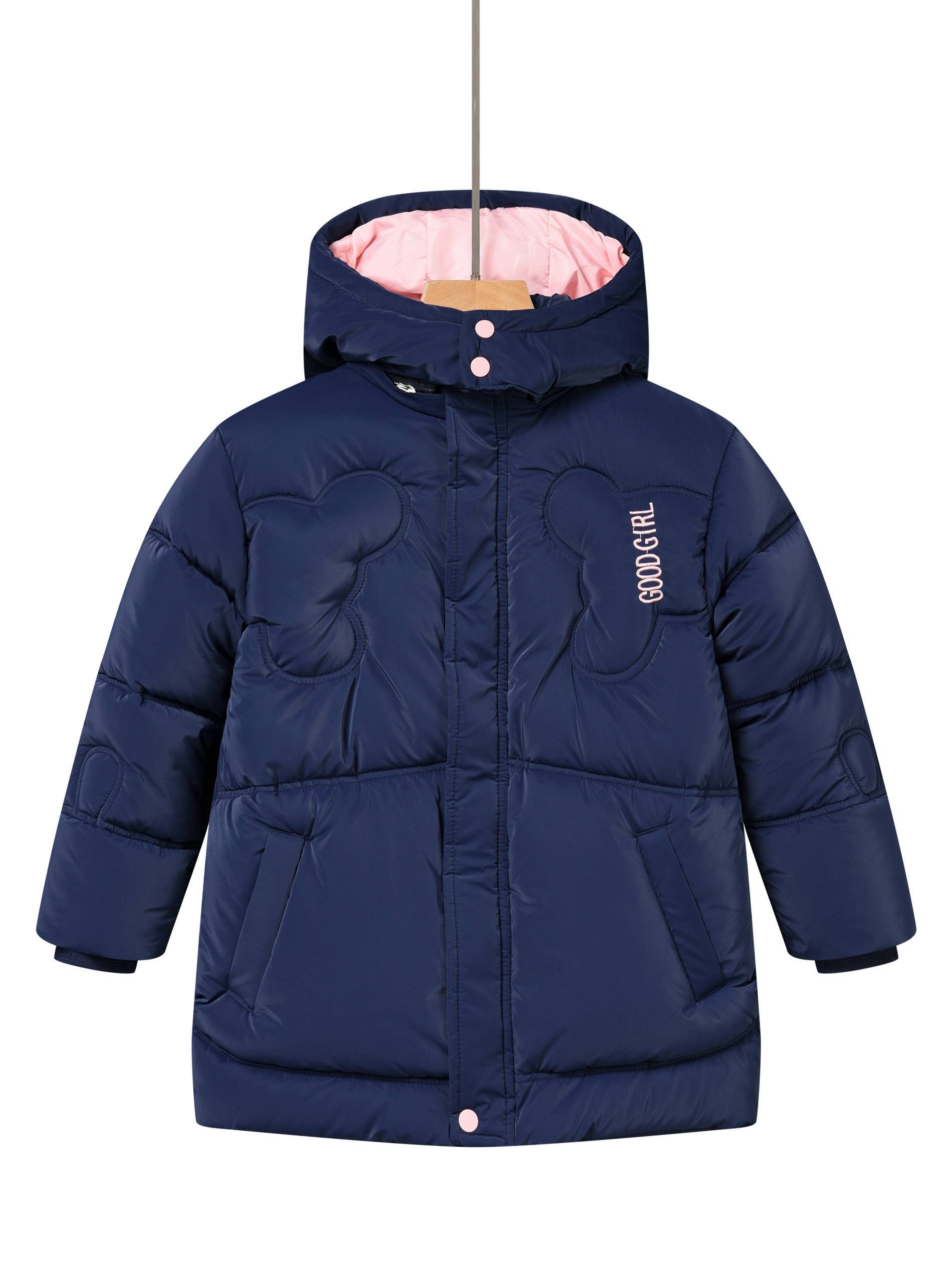 GLO-STORY Winterjacke Glo-Story Kinder Mädchen Winterjacke Jacke mit Kapuze Gr. 104 bis 158