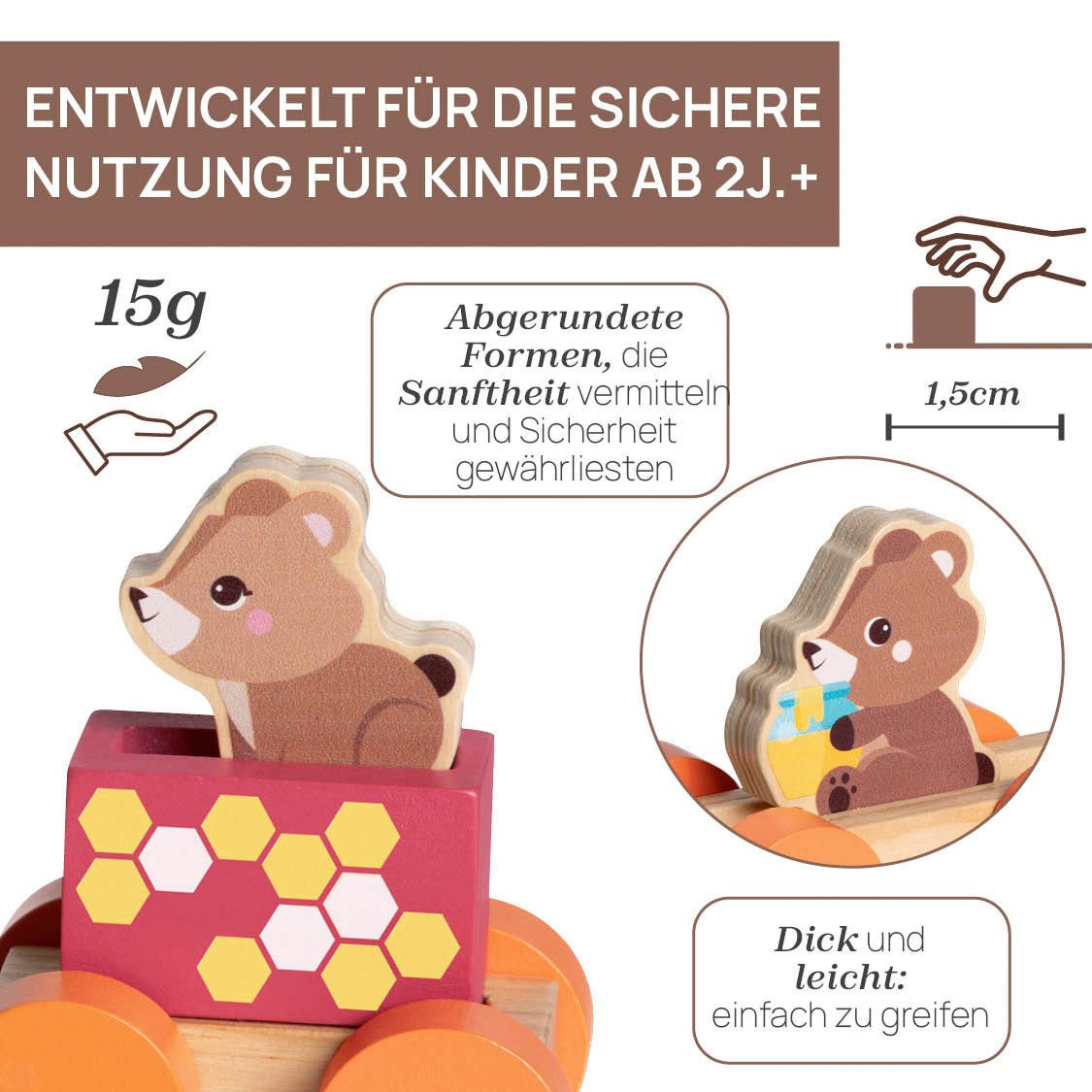 Chicco Spielzeug-Zug My Wood Friends - Teddys Zug