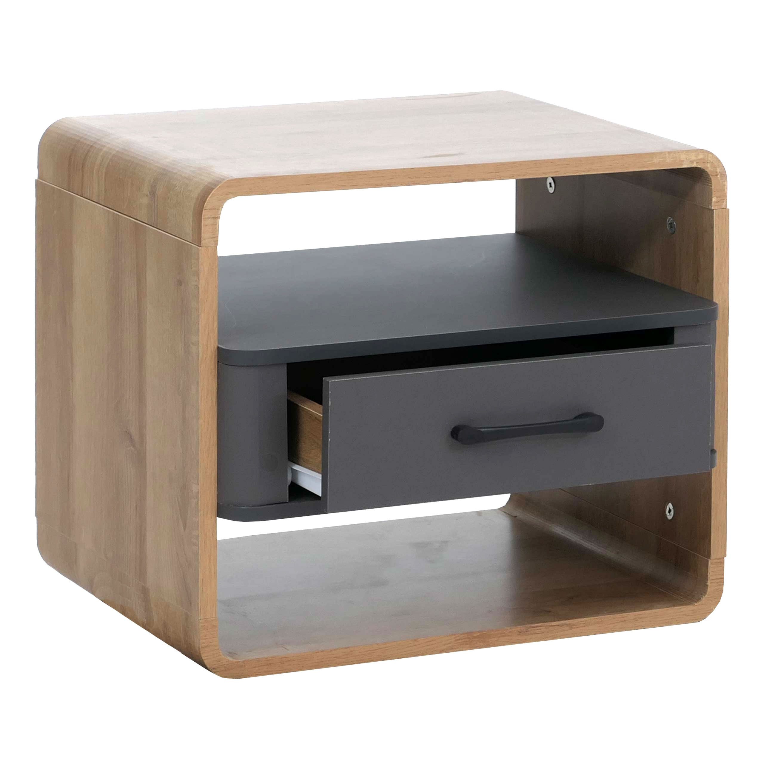 MCW Nachttisch MCW-P43-N, Stabile Konstruktion, Abgerundete, organische Form