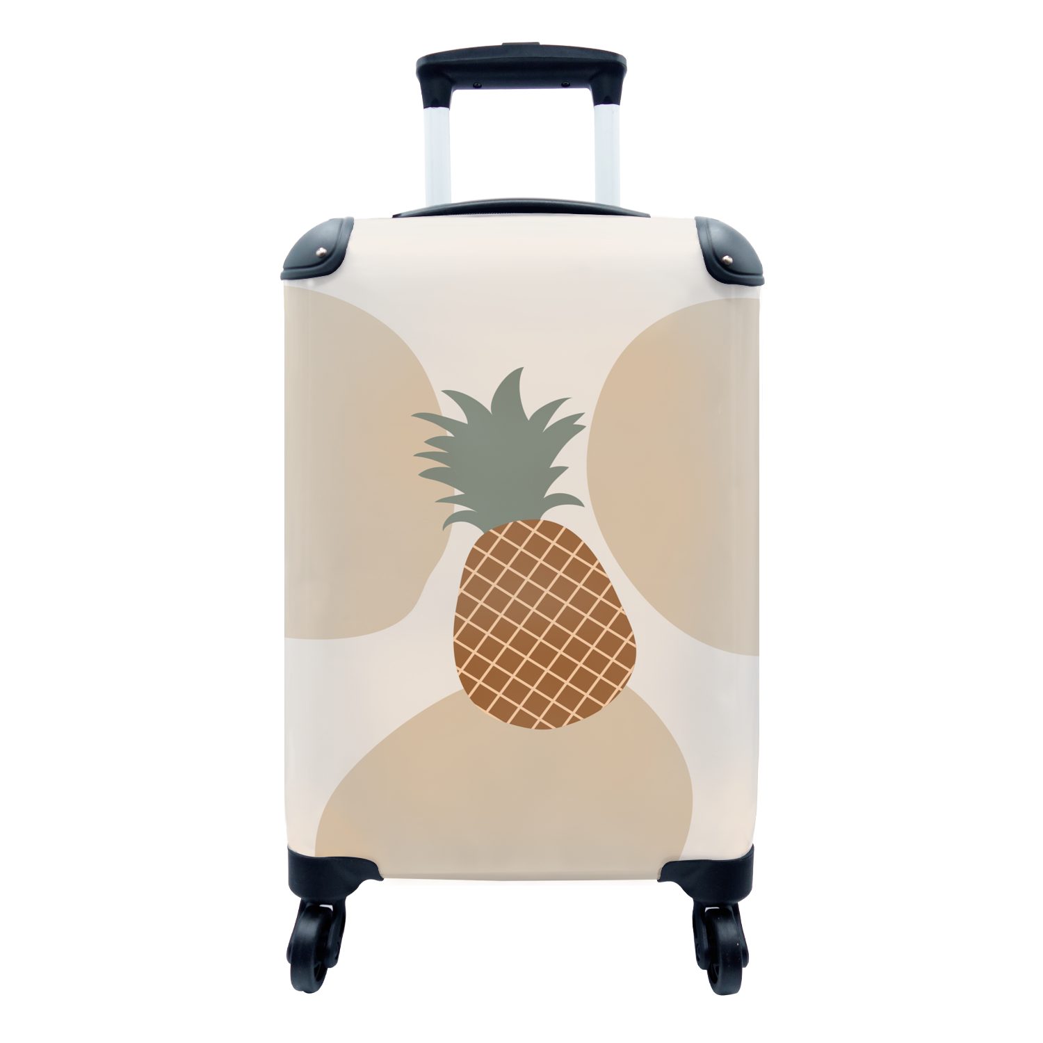 MuchoWow Handgepäckkoffer Obst - Pastell - Ananas, 4 Rollen, Reisetasche mit rollen, Handgepäck für Ferien, Trolley, Reisekoffer