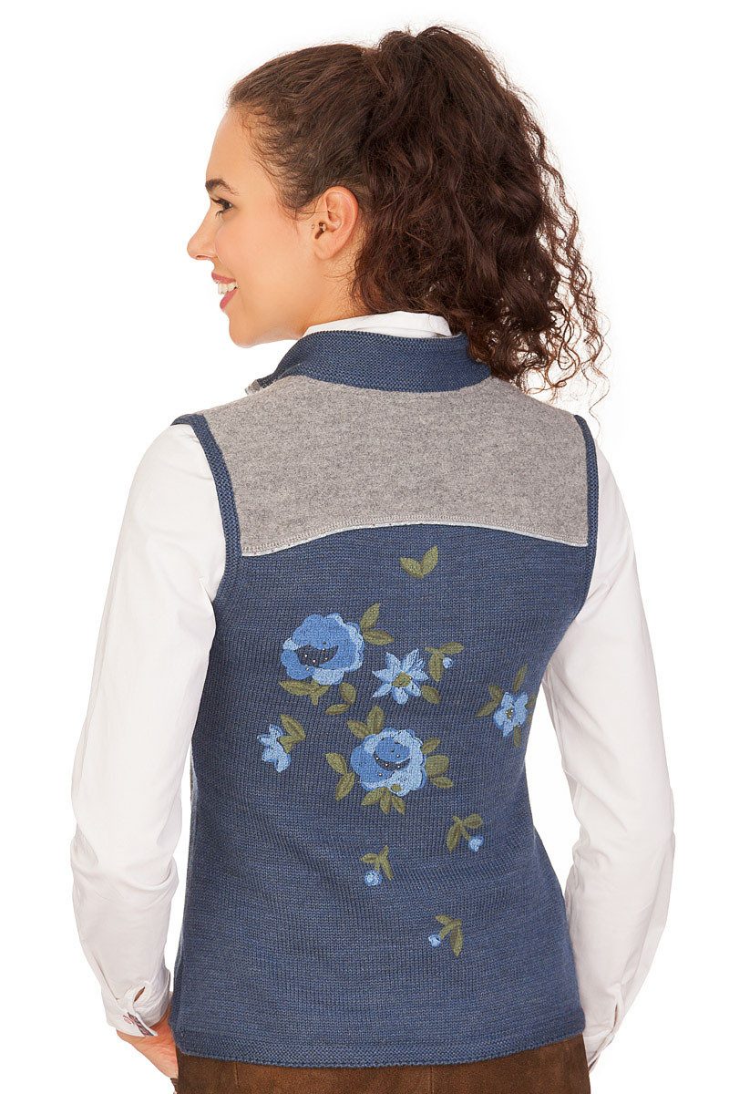Spieth & Wensky Trachtenweste Trachtenweste Damen - GRAIN - jeansblau