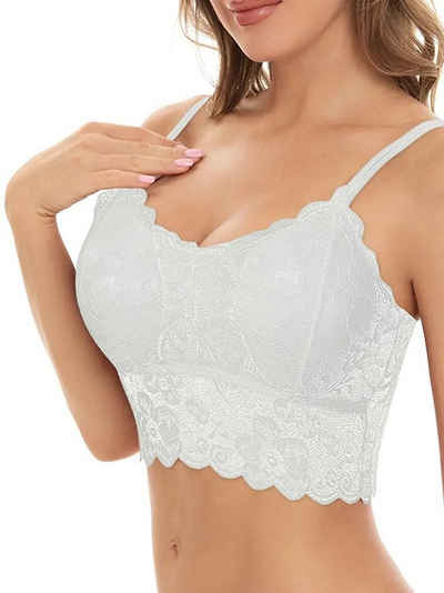 Elegant Love Push-up-BH Sexy Bra,Floraler Spitzen-Push-up, Drahtloser BH, Ausgehöhltes Dessous (1-tlg) Elegante Spitzen Lingerie, Unterwäsche für Damen