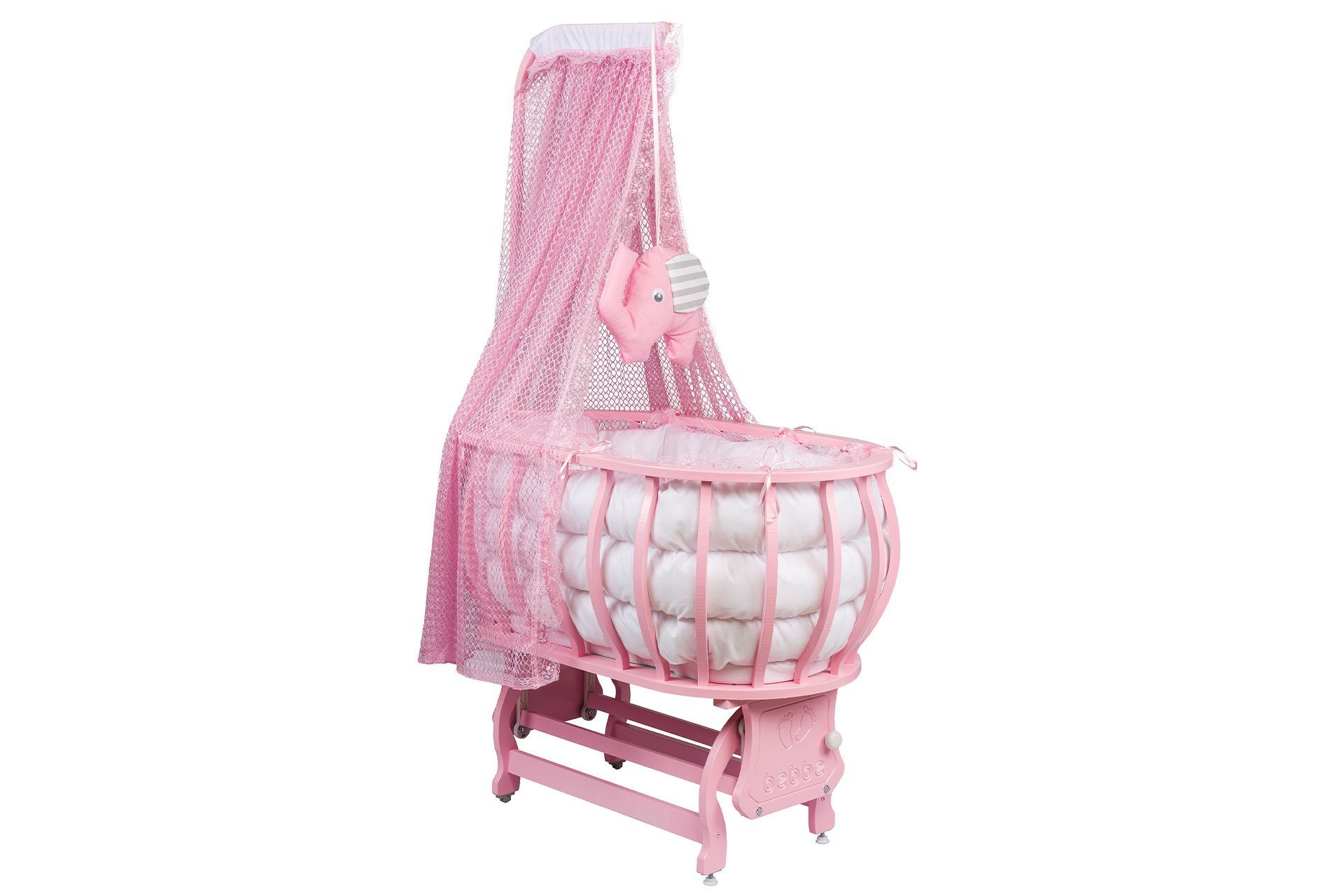 Pink mit Babybett Kinderbett/Beistellbett Kuffe Rocky Kuffe Schaukelfunktion