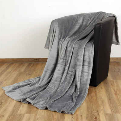 Wohndecke, Bestlivings, Kuscheldecke "Celina" - Grau - 150x200 cm (BxL) - hochwertige Flauschige Kuschel Decke in vielen Farben und Größen