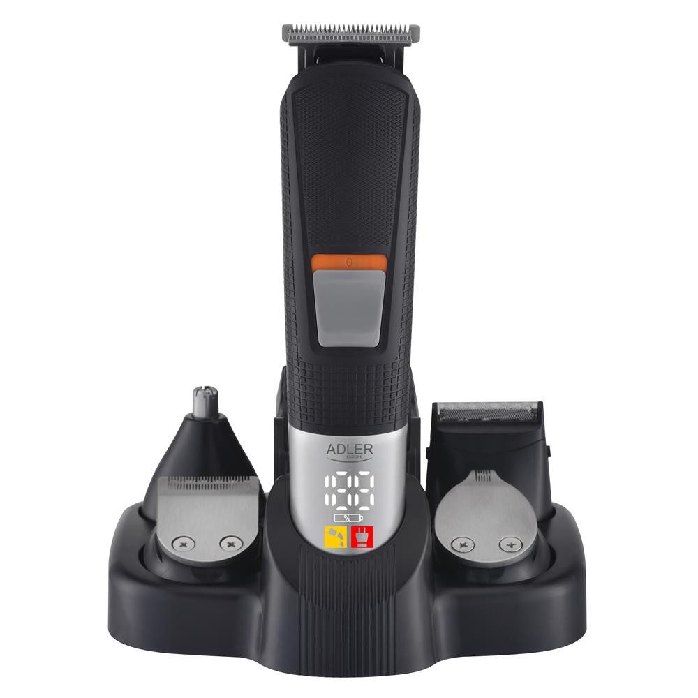 Adler Elektrorasierer AD 2943, 5-in-1 Pflegeset mit Ladestation, Rasierer, Trimmer, schwarz