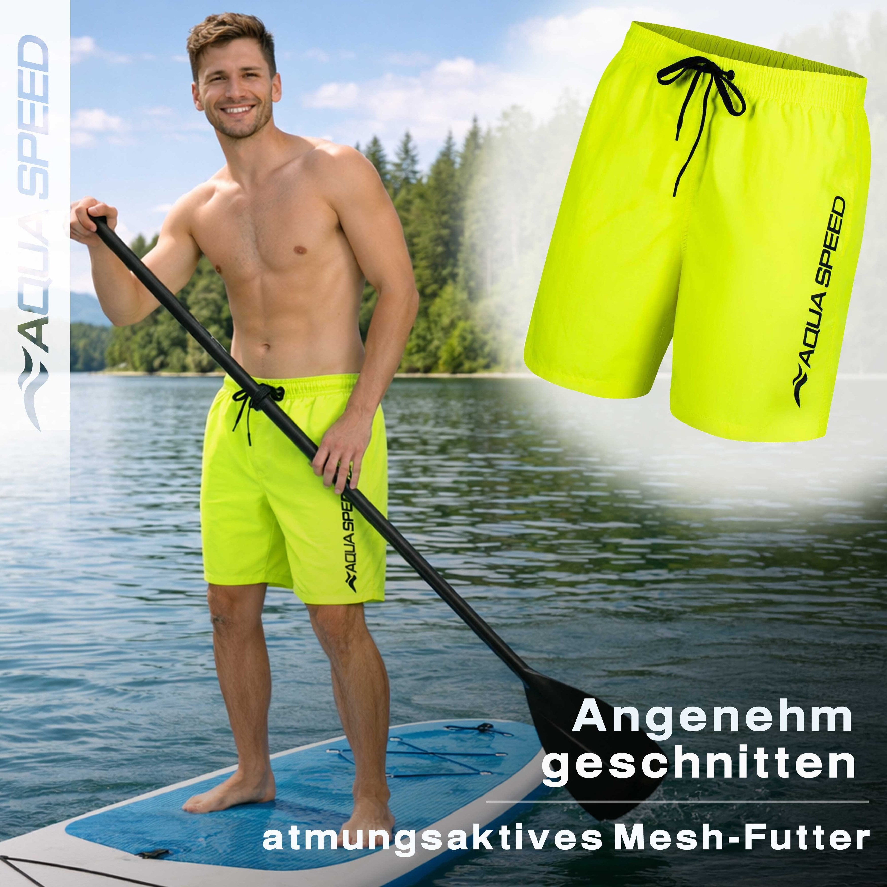 Aqua Speed Boardshorts (OWEN Badehose Schwimmhose Strandhose Badeshorts Herren) Leichtes Material ermöglicht angenehmes Tragen bei Sommerhitze