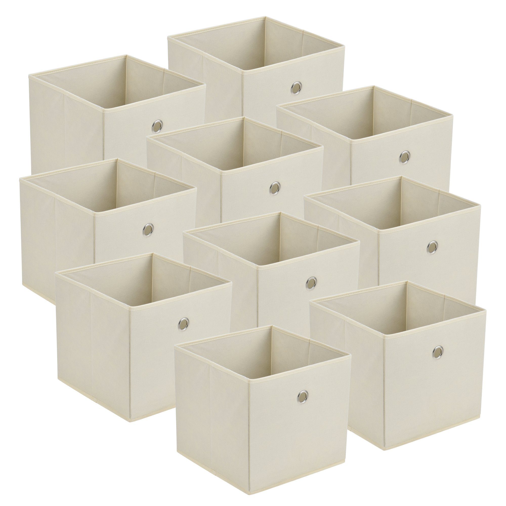 en.casa Faltbox (10 St), Virrat 10er Set Aufbewahrungsbox 30x30x28cm Beige günstig online kaufen