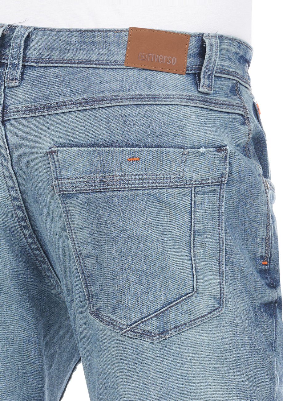 riverso Slim-fit-Jeans Herren Middle Denim (M265) mit RIVCaspar Stretch Denim Blue Jeanshose Fit Slim Hose
