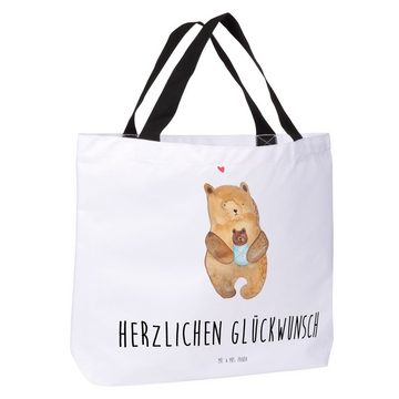 Mr. & Mrs. Panda Shopper Bär Baby - Weiß - Geschenk, Alltagstasche, Schulbeutel, Beutel, Teddy (1-tlg), Einzigartige Designs