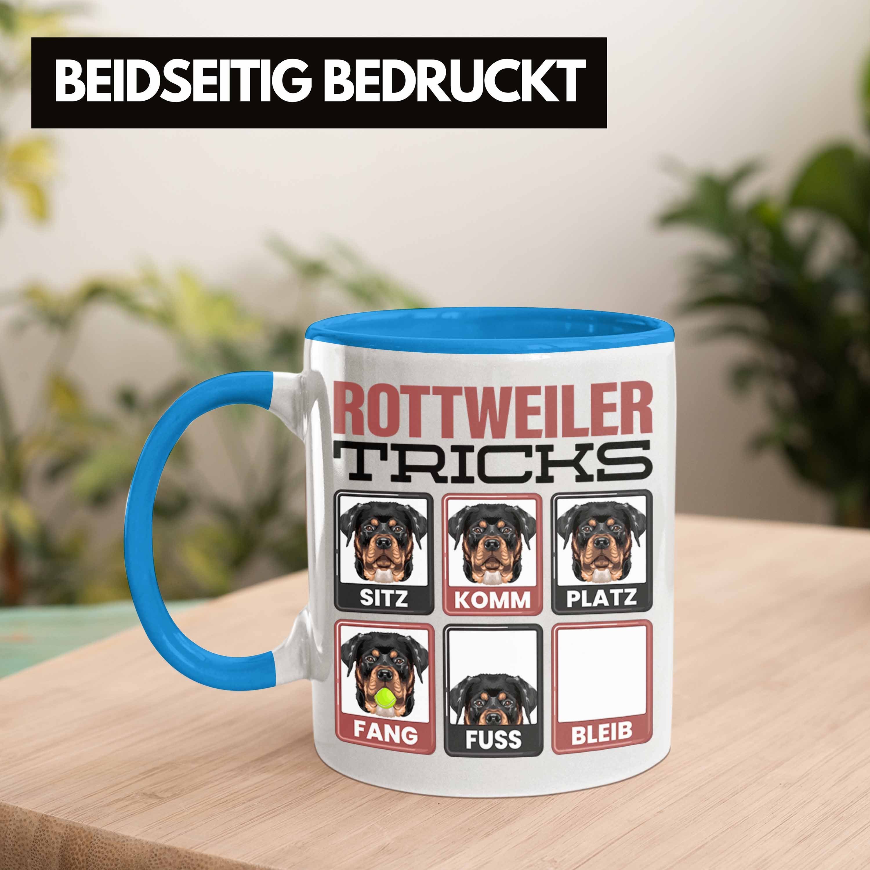 Besitzer Tasse Trendation Tasse Rottweiler Blau Lustiger Spruch Rottwe Geschenkidee Geschenk