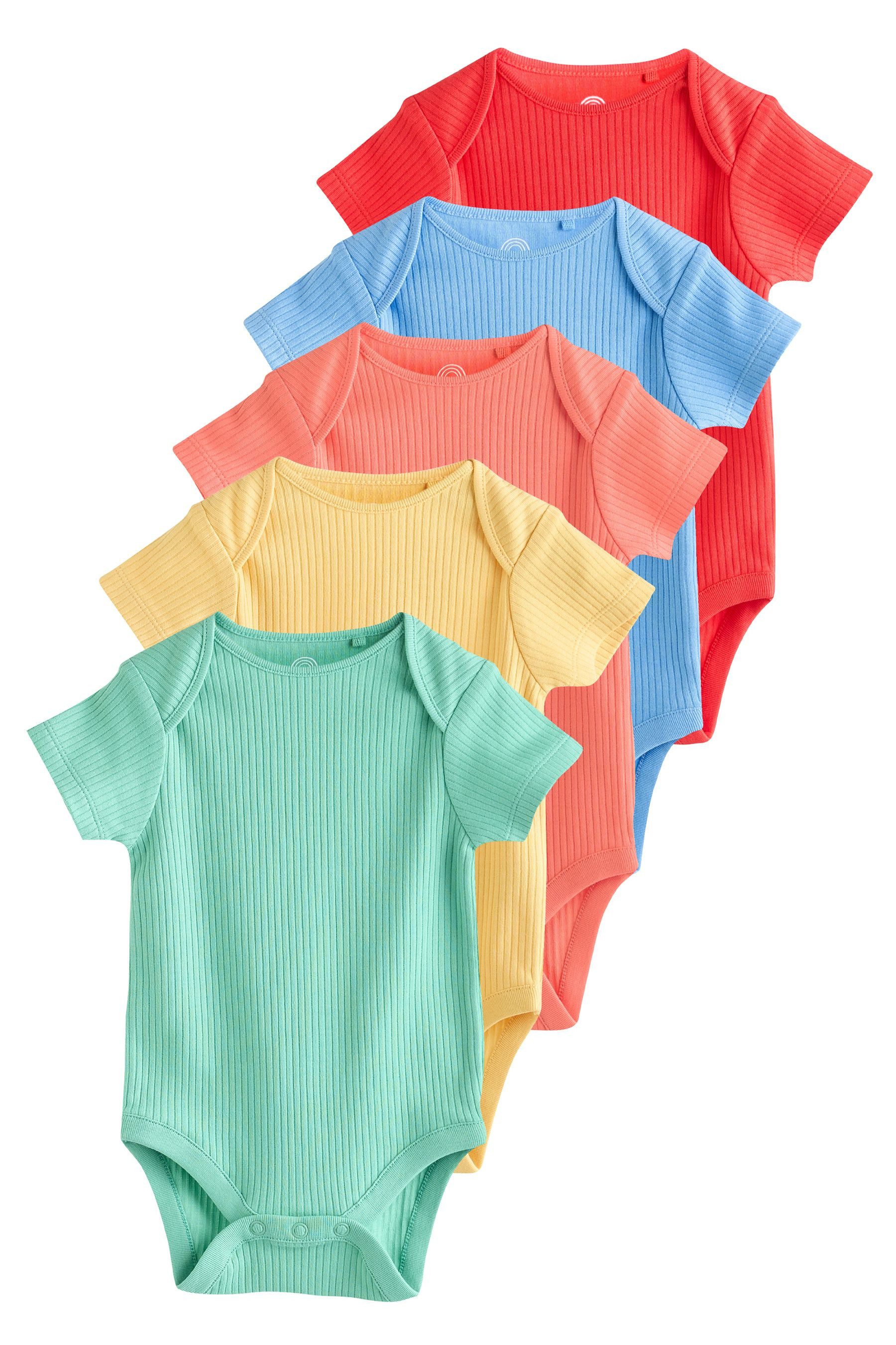 Next Body Kurzärmelige Babybodys 100 % Baumwolle, 5 Stk. (5-tlg)