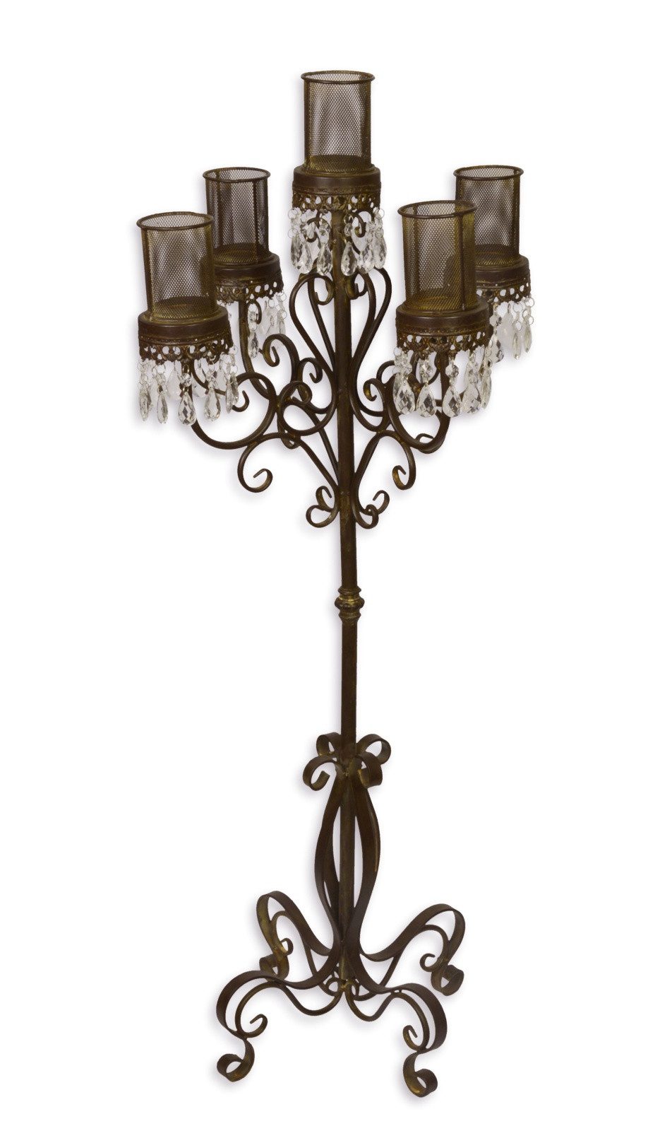 Aubaho Dekoobjekt Ein 5-flammiger Kerzenhalter – braun Replikat Retro Design Dekoration