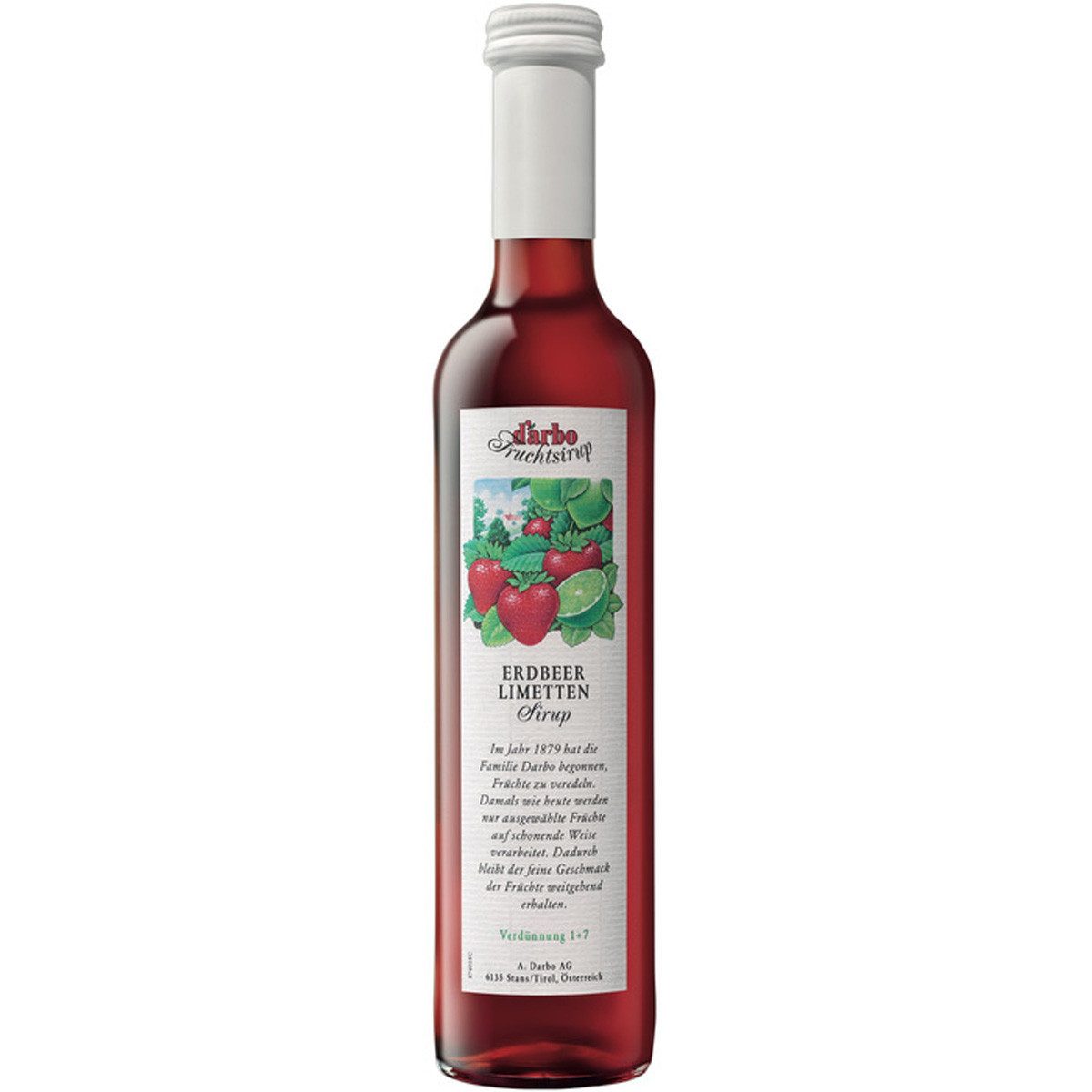 darbo Getränke-Sirup, Darbo Erdbeer Limette Fruchtsirup zum mischen mit Soda 500ml