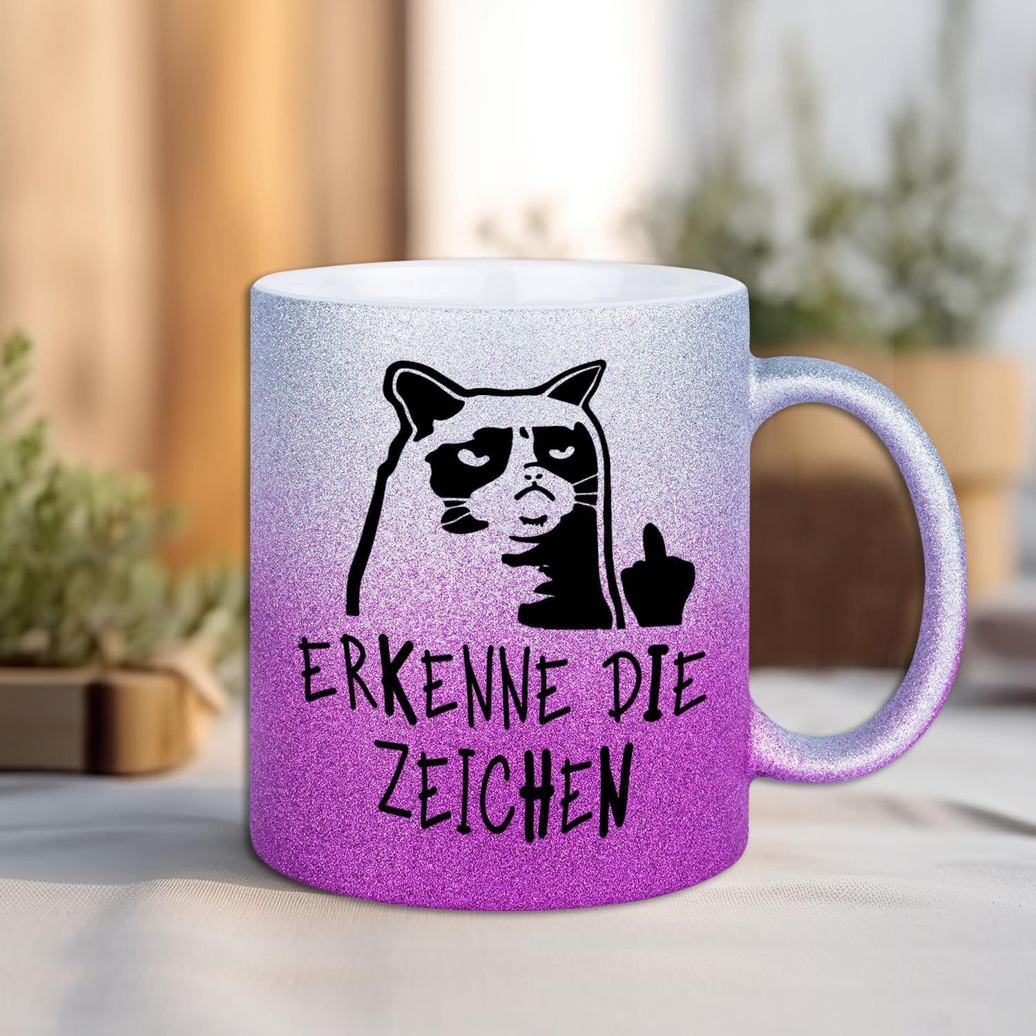Hustling Sharks Tasse Hustling Sharks® Glitzer-Tassen - Erkenne die Zeichen I!, 330 ml