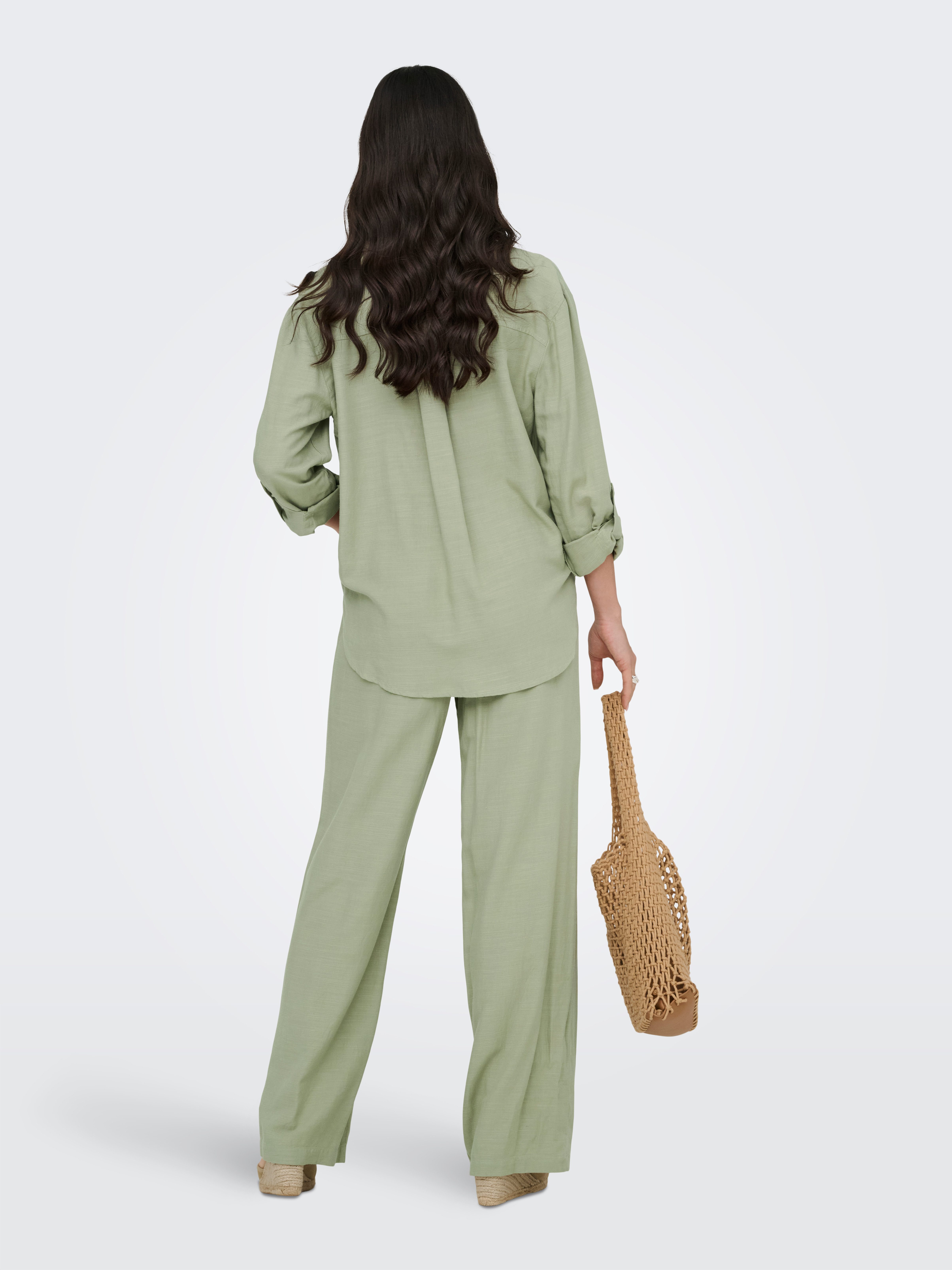 JDY Hemdbluse JDYCAYA LINEN LOOSE L/S SHIRT WVN DIA mit Leinen