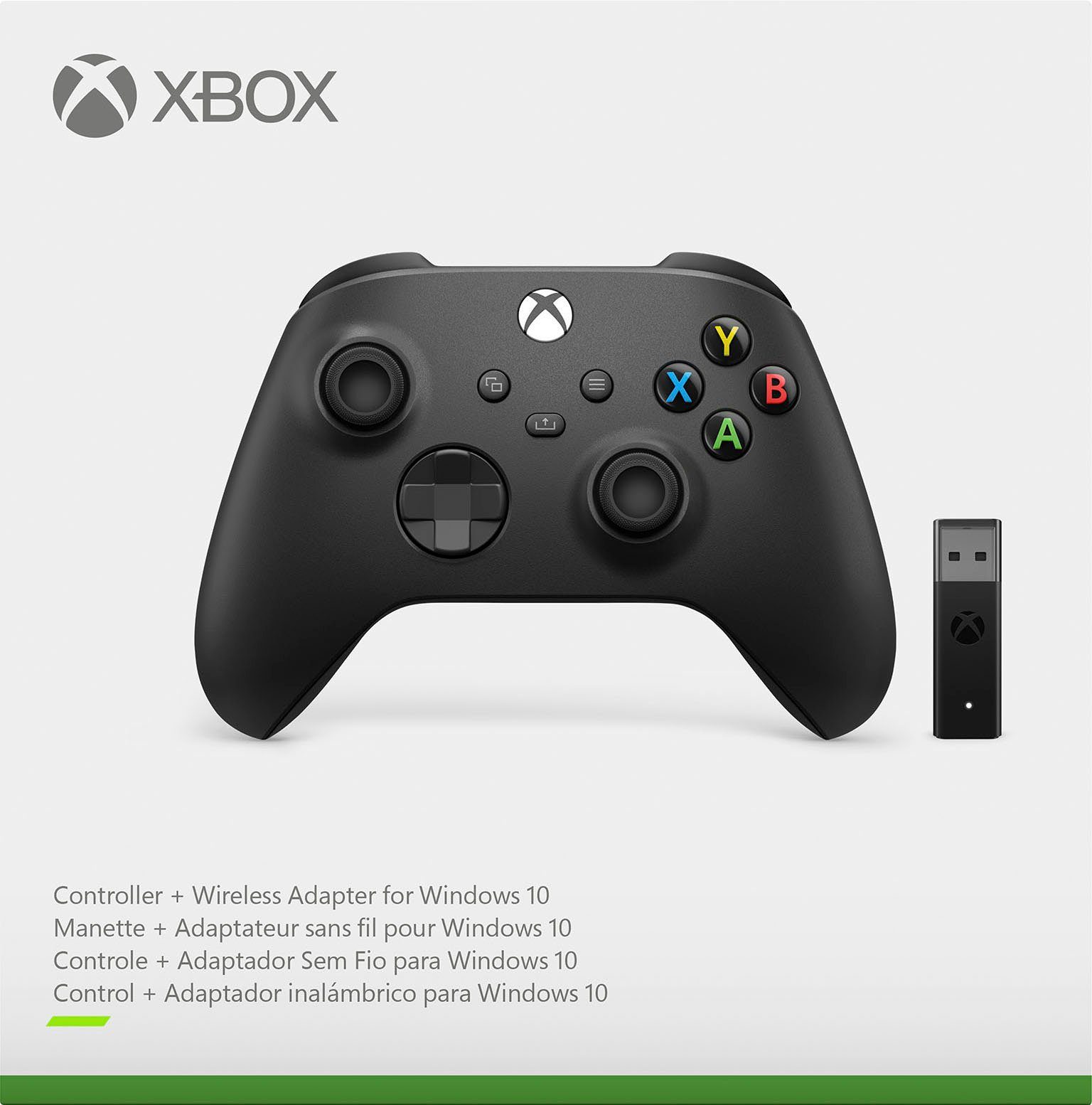 Xbox Carbon Black Wireless-Controller (inkl. Wireless Adapter für Windows  10)