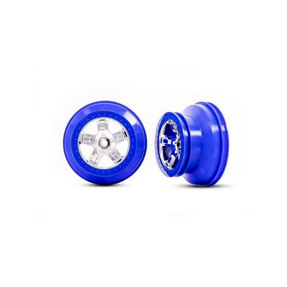 Modellbausatz TRX5870A Felge SCT Chrom Beadlock-Style blau 3.0/2.2 (2) 2WD vo