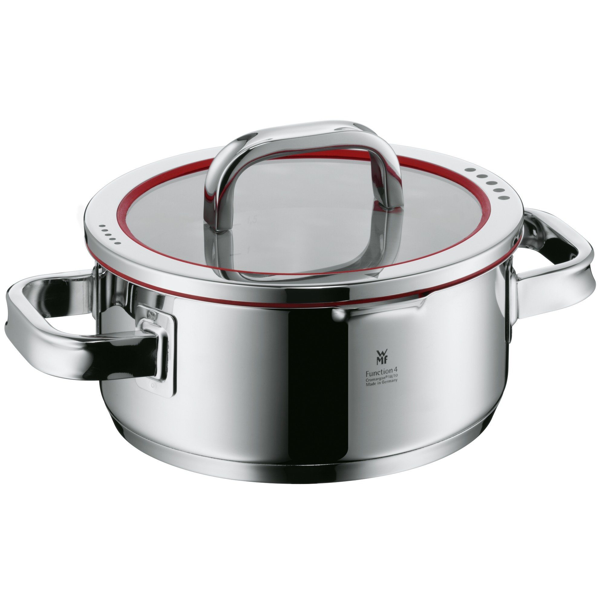 WMF Bratentopf Function 4 Bratentopf mit Deckel, 20 cm, Cromargan® Edelstahl rostfrei 18/10 (1x Bratentopf mit Deckel 20 cm (Volumen 2,5l, Höhe 8,5 cm) - optimal für Herdplatten mit Ø 18 cm, 1-tlg., 1x Bratentopf mit Deckel 20 cm (Volumen 2,5l, Höhe 8,5 c