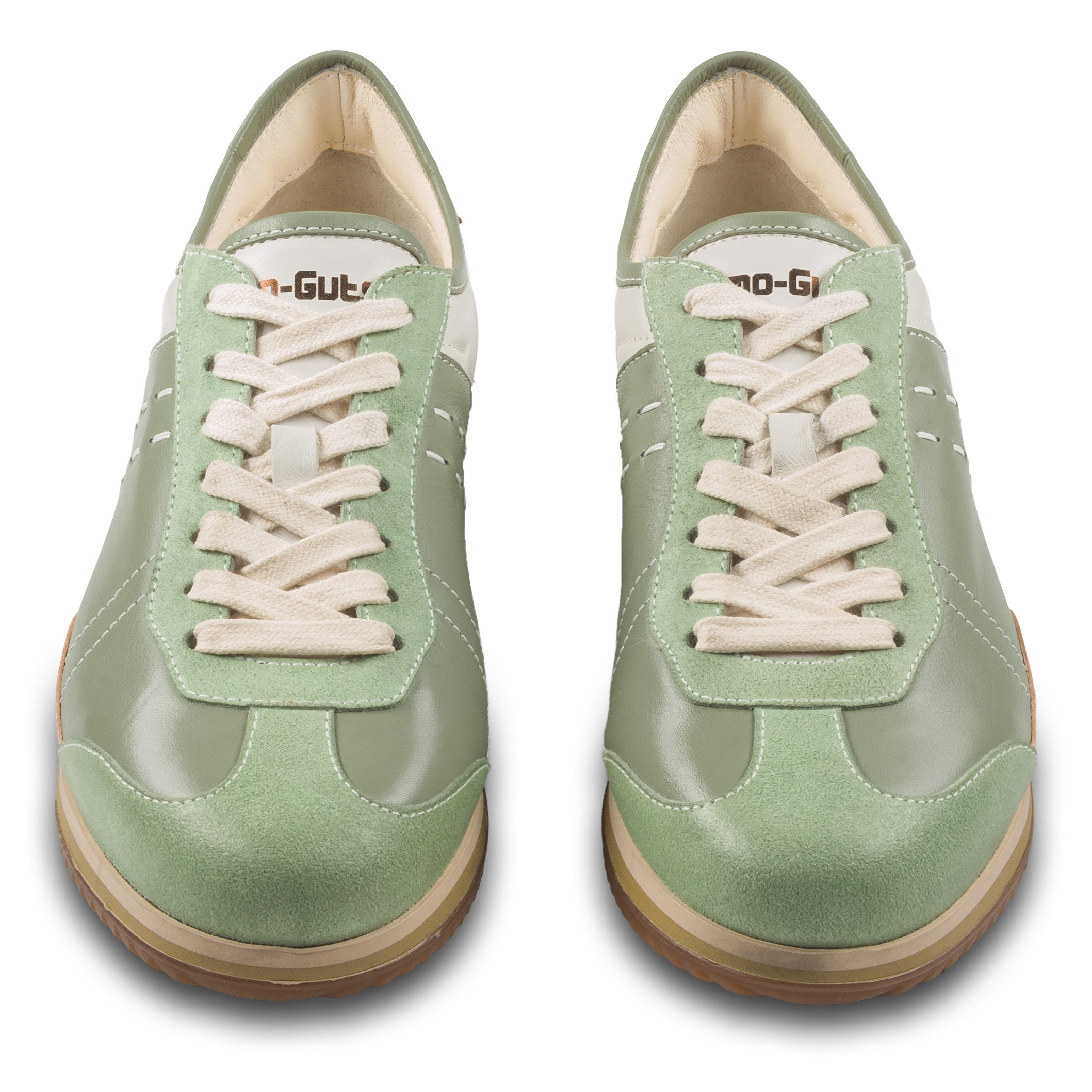 Kamo-Gutsu Herren Sneaker Leder - mint grün (GIRO-006 edera) Retro Sneaker Handgefertigt in Italien
