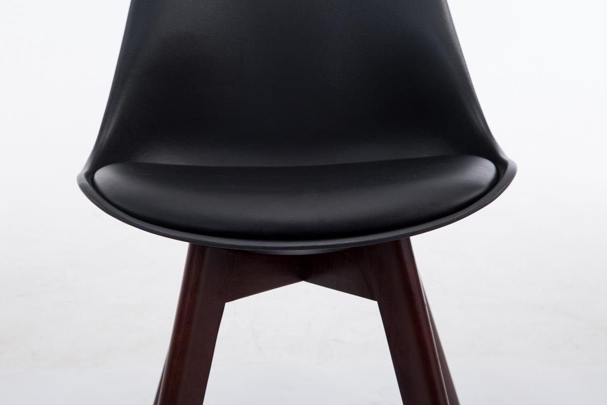 Kunstleder, V2 CLP Küchenstuhl Kunststoffsitzschale mit schwarz Borneo