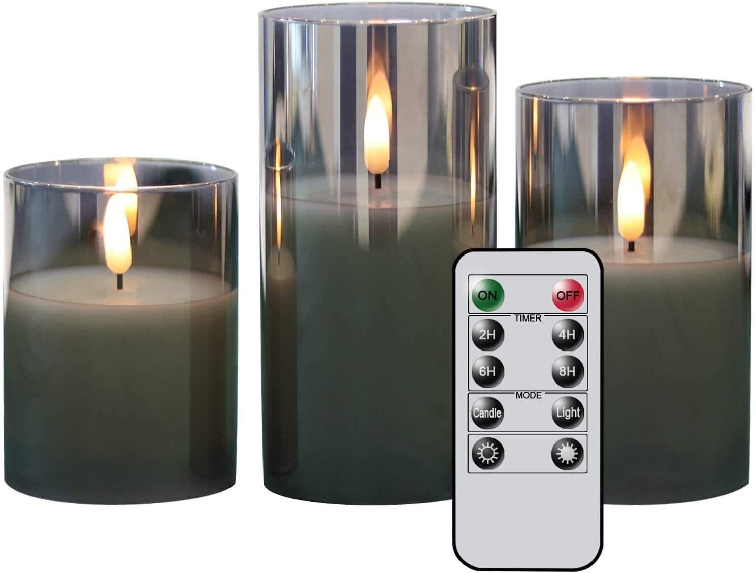 zggzerg LED-Kerze Zggzerg Graue flammenlose Kerzen günstig online kaufen