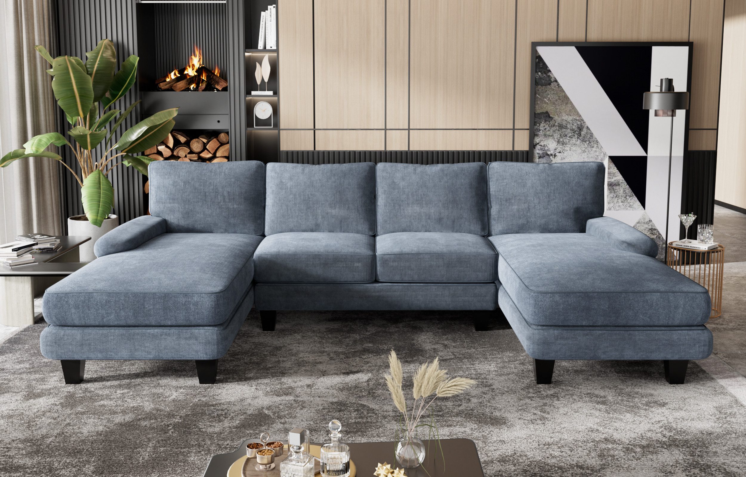 GUNJI Ecksofa Großes U-förmiges Sofas hoch günstig online kaufen