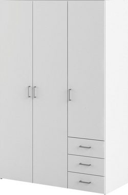Home affaire Kleiderschrank graue Stangengriffe, einfache Selbstmontage, 175,4 x 115,8 x 49,52 cm