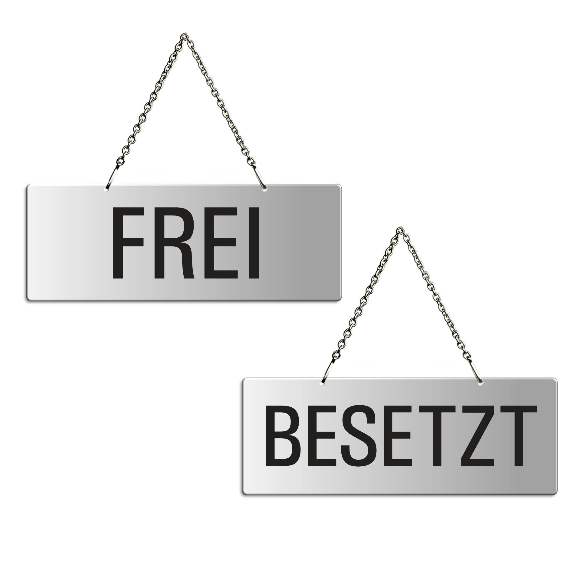 OFFORM DESIGN Hinweisschild Frei Besetzt 175x65 mm Aluminium Silber-matt eloxiert