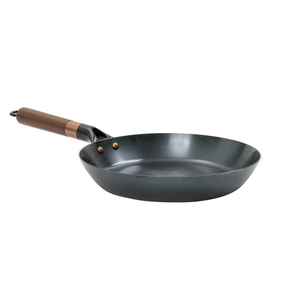 Barebones Bratpfanne "Steel" Skillet" Pfanne für Outdoor, Camping, ø 24cm, Griff abnehmbar, Eisen (Eisenpfanne, 1-tlg), Carbon-Stahlpfanne, schnelles Aufheizen, Holzgriff abnehmbar