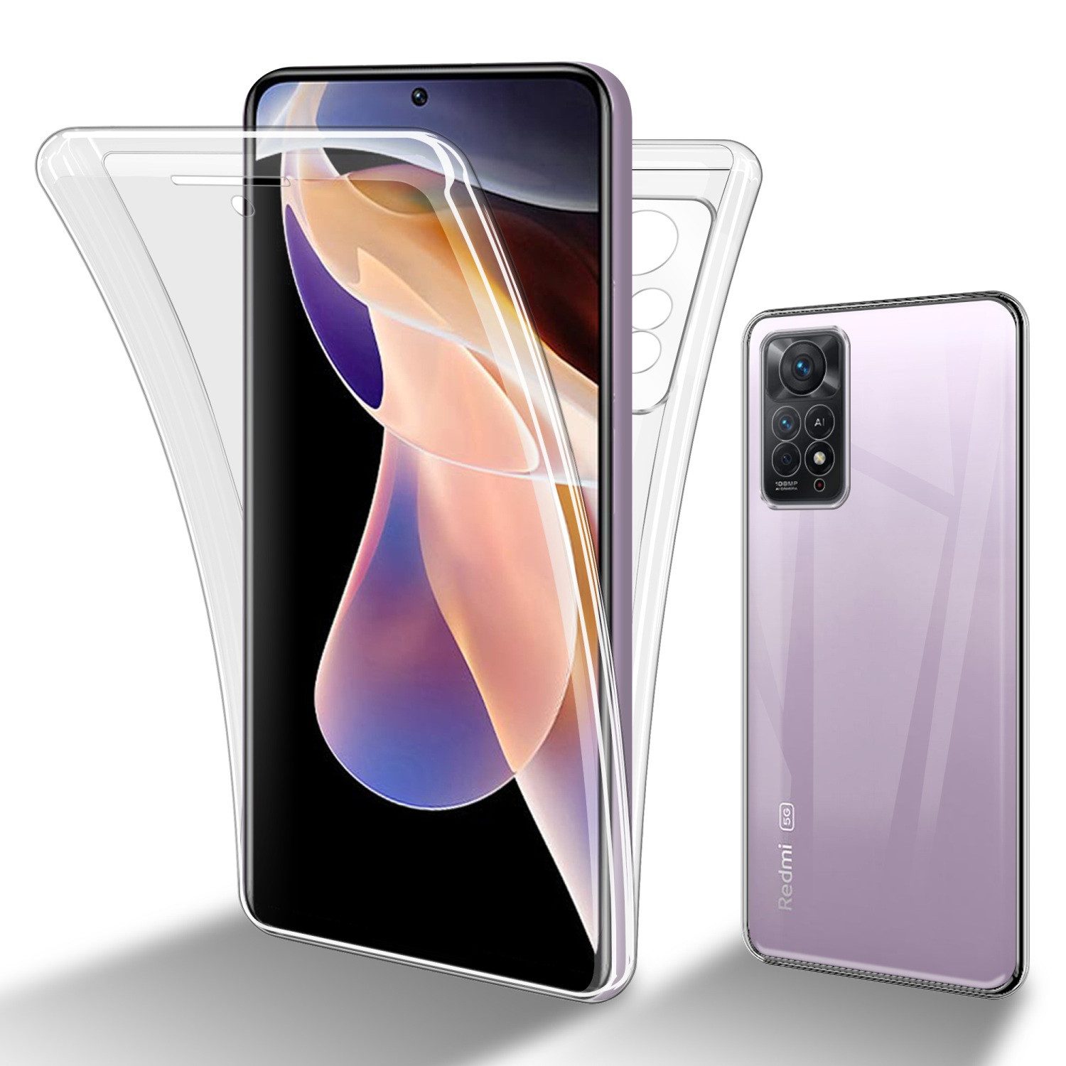 Cadorabo Handyhülle für Xiaomi RedMi NOTE 11 PRO 4G / 5G Hülle Xiaomi RedMi NOTE 11 PRO 4G / 5G, Flexible Case Handy Schutzhülle - Hülle - Back Cover 360° Grad