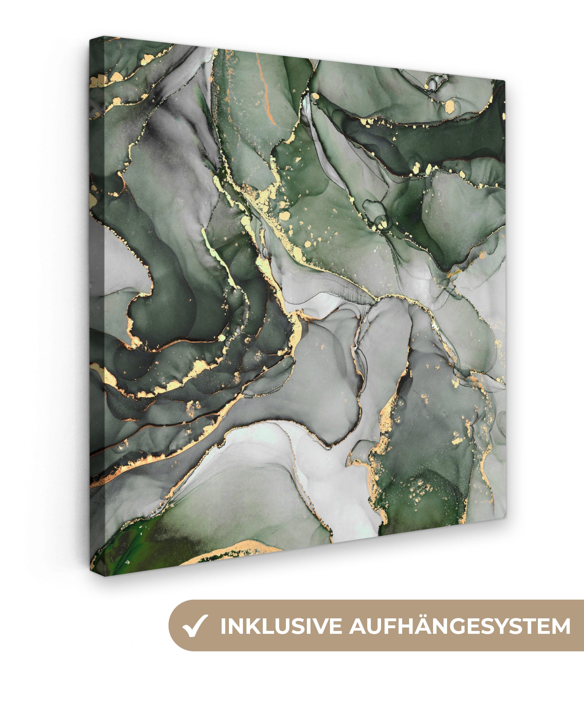 Leinwandbild Luxus - Marmor - Grün