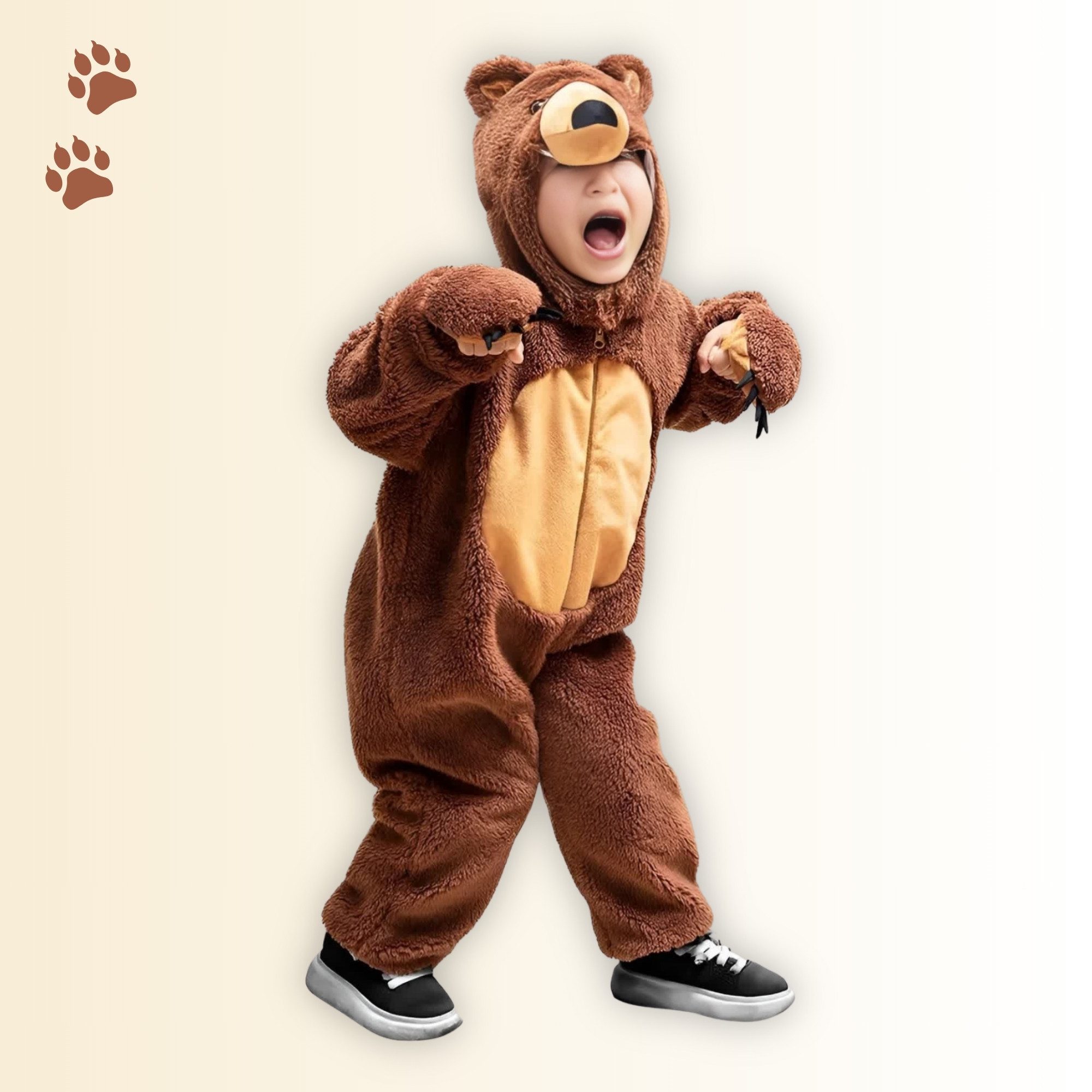 Ikumaal Costume Brown Bear Costume, F67, Children's, Carnival Mardi Gras