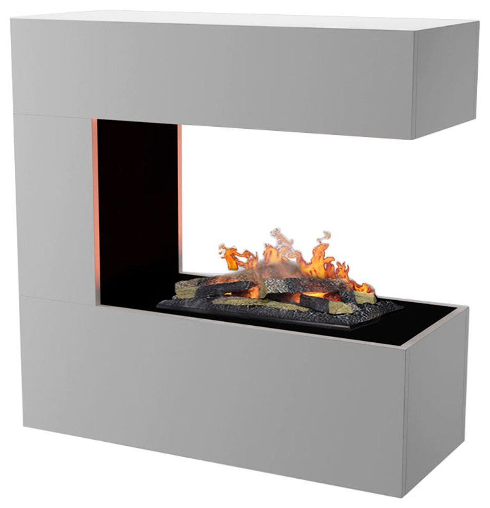 GLOW FIRE Elektrokamin »Schiller, hängend«, Wasserdampfkamin mit 3D Feuer mit integriertem Knistereffekt weiß