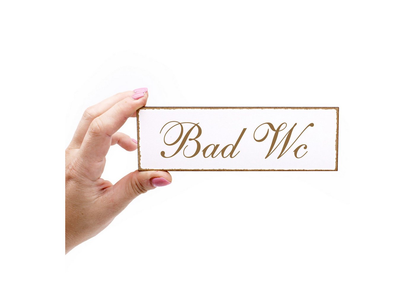 Thumbnail - Dekolando Hinweisschild Türschild - Bad Wc - Schild 150 x 50 mm - Schilder Türschilder