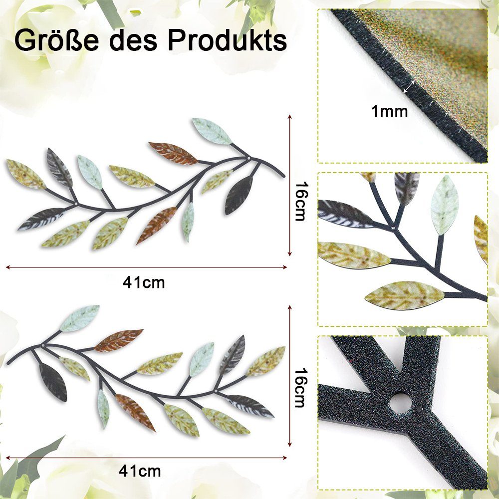 NUODWELL Wanddekoobjekt 2 Stück Metall Baum günstig online kaufen